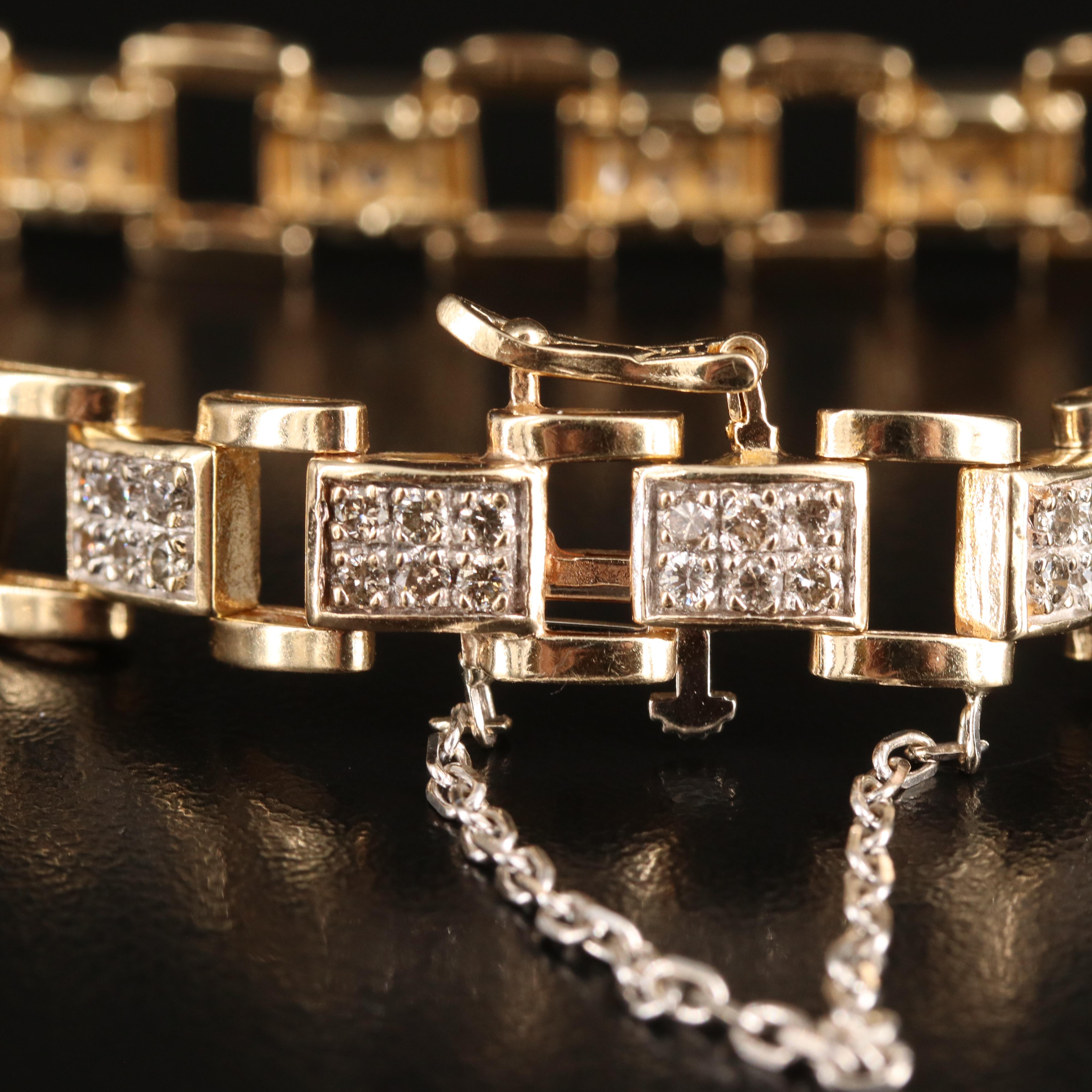 14K 1.78 CTW Diamond Fancy Link Bracelet