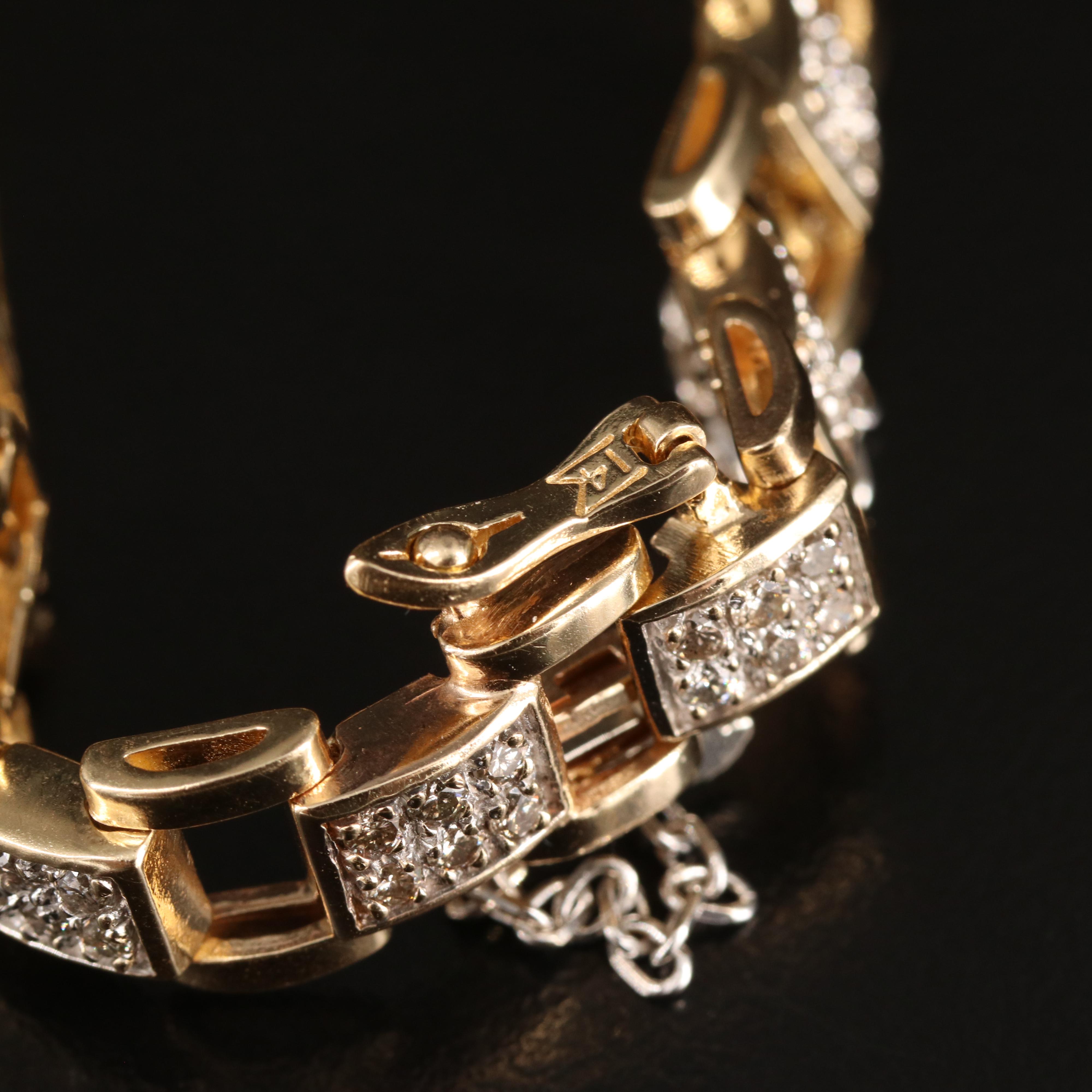 14K 1.78 CTW Diamond Fancy Link Bracelet