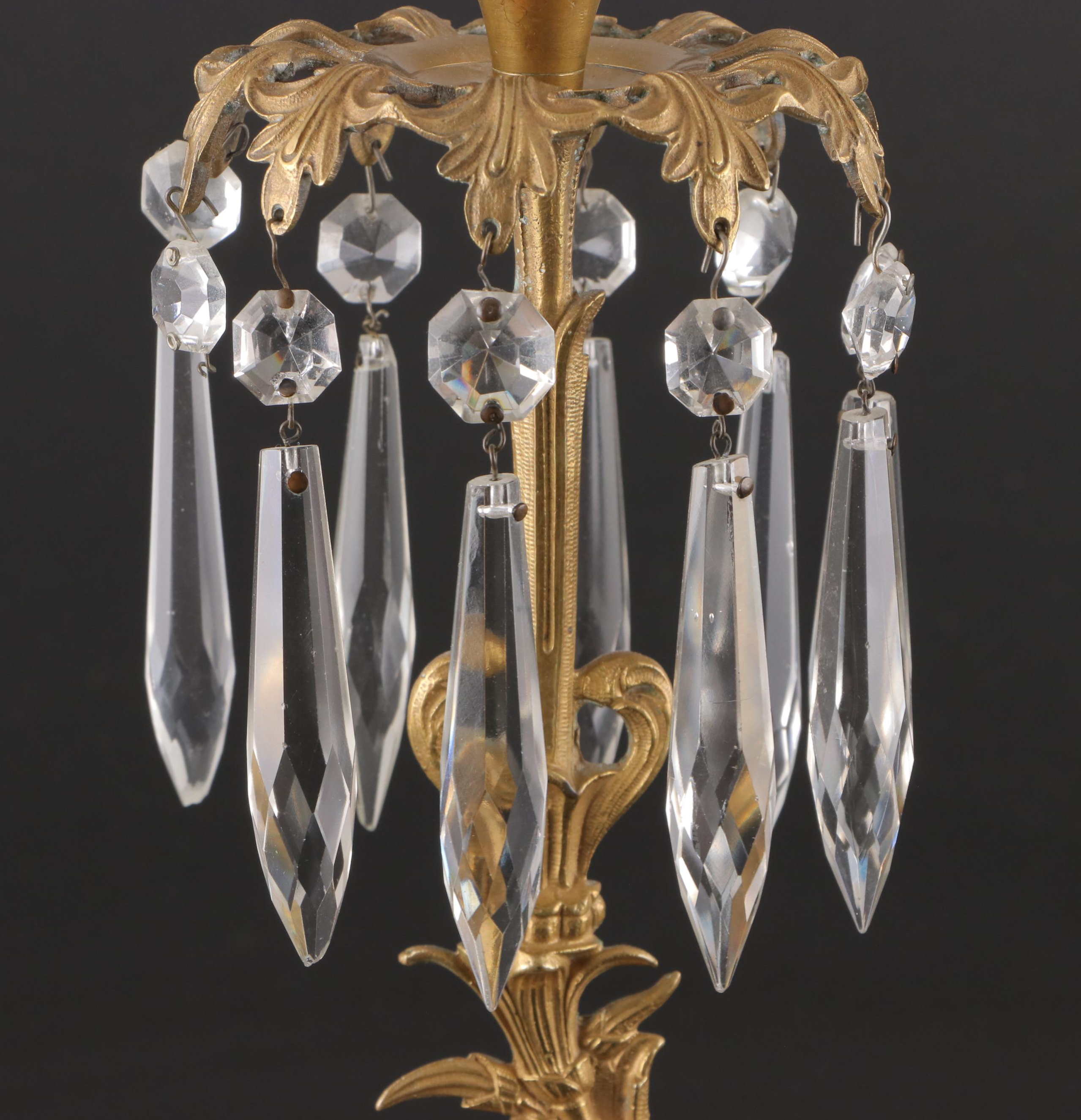 Pair of Cast Brass Girandole Candlesticks Attributed to Cornelius & Co.