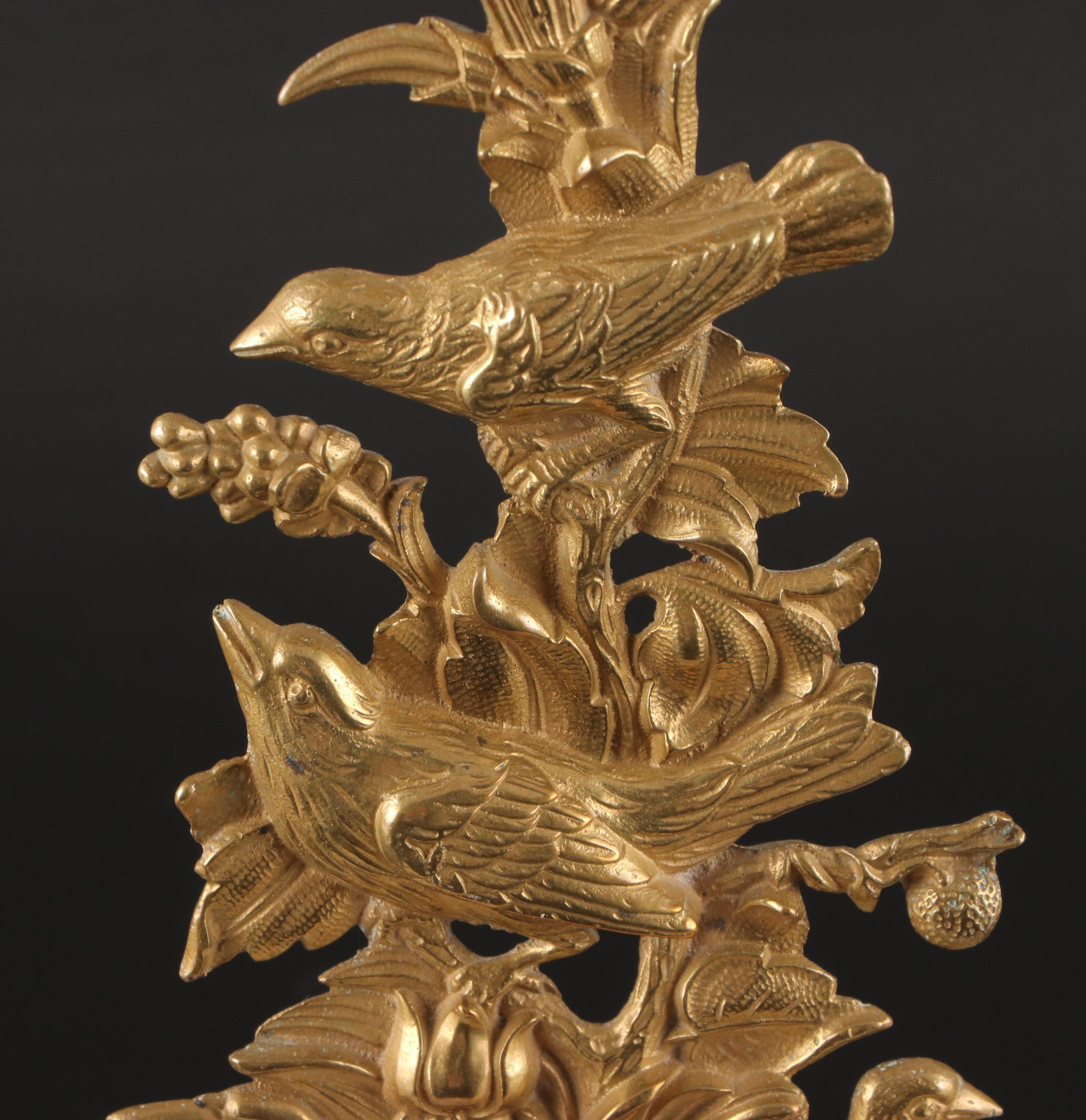 Pair of Cast Brass Girandole Candlesticks Attributed to Cornelius & Co.