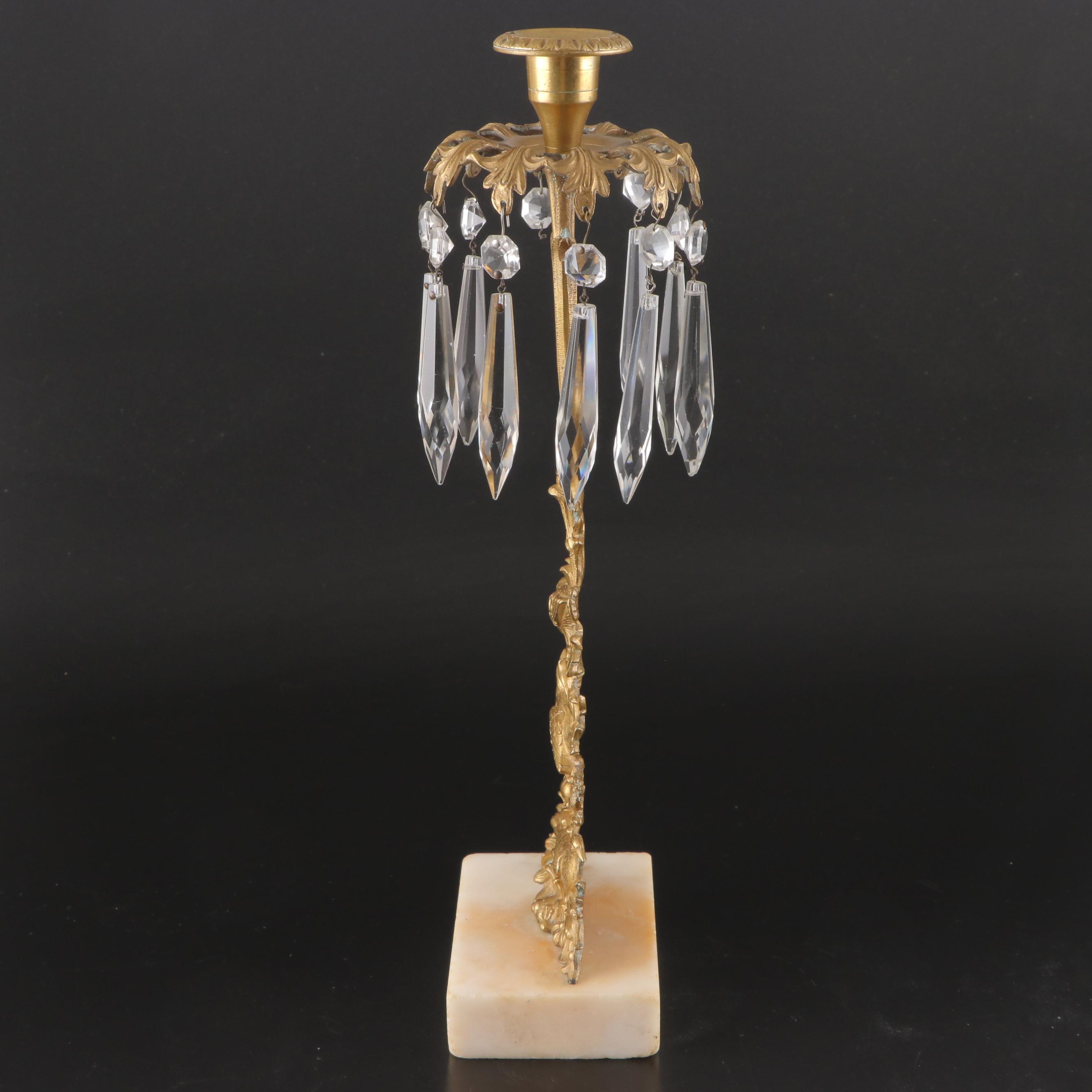 Pair of Cast Brass Girandole Candlesticks Attributed to Cornelius & Co.