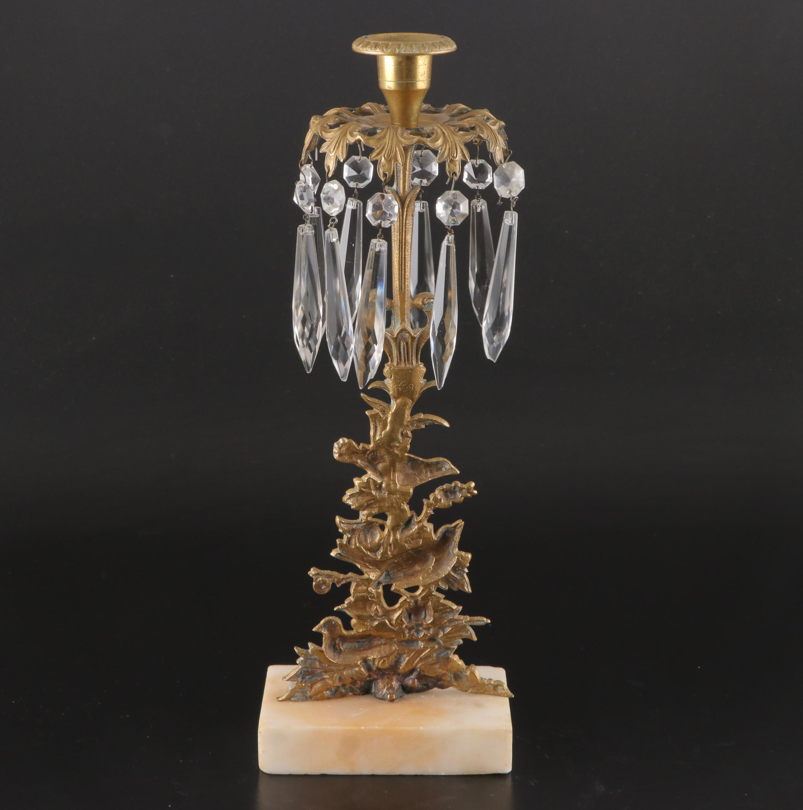 Pair of Cast Brass Girandole Candlesticks Attributed to Cornelius & Co.