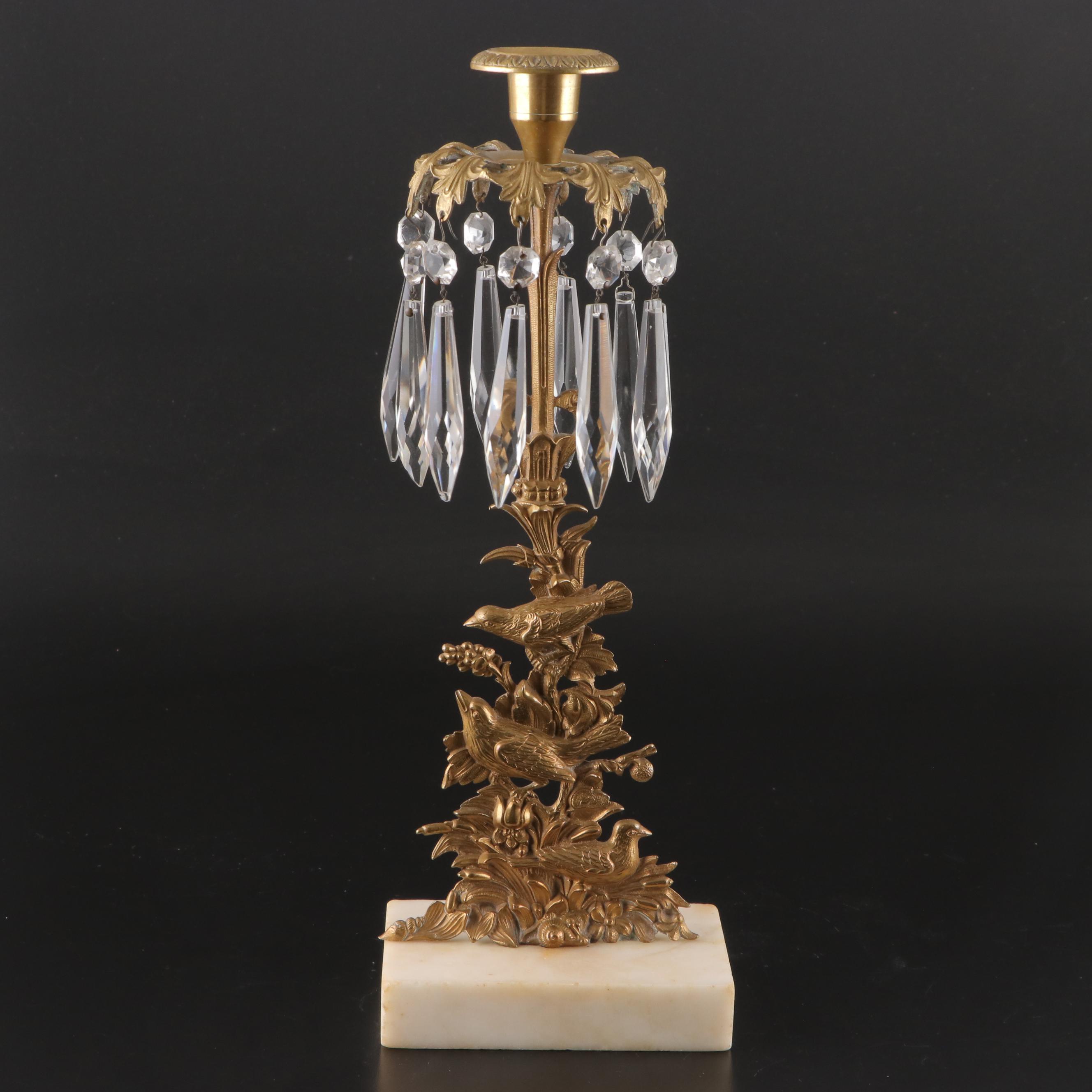 Pair of Cast Brass Girandole Candlesticks Attributed to Cornelius & Co.