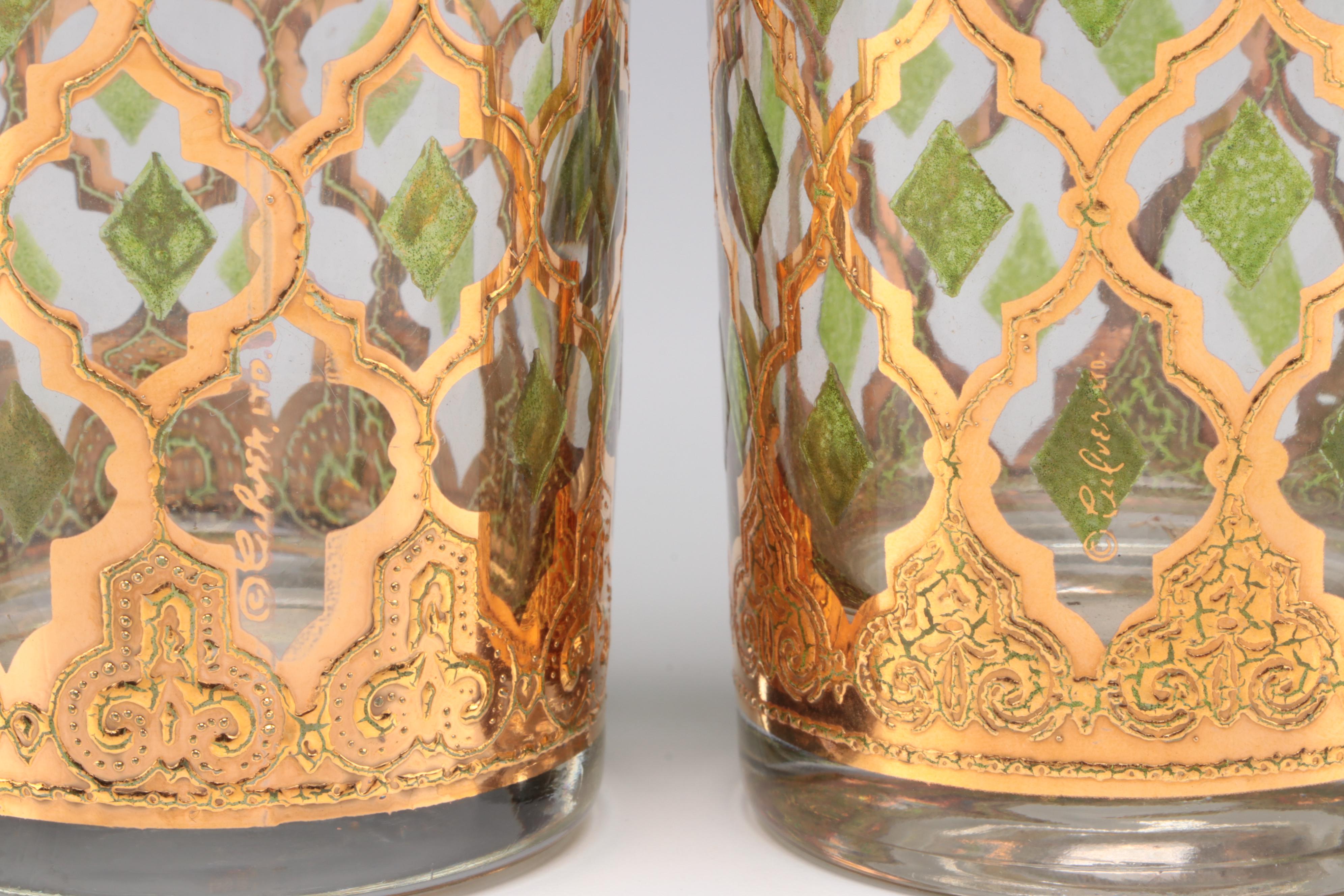 Culver "Valencia" Old Fashioned Glasses and Highball Glasses, Mid-20th Century