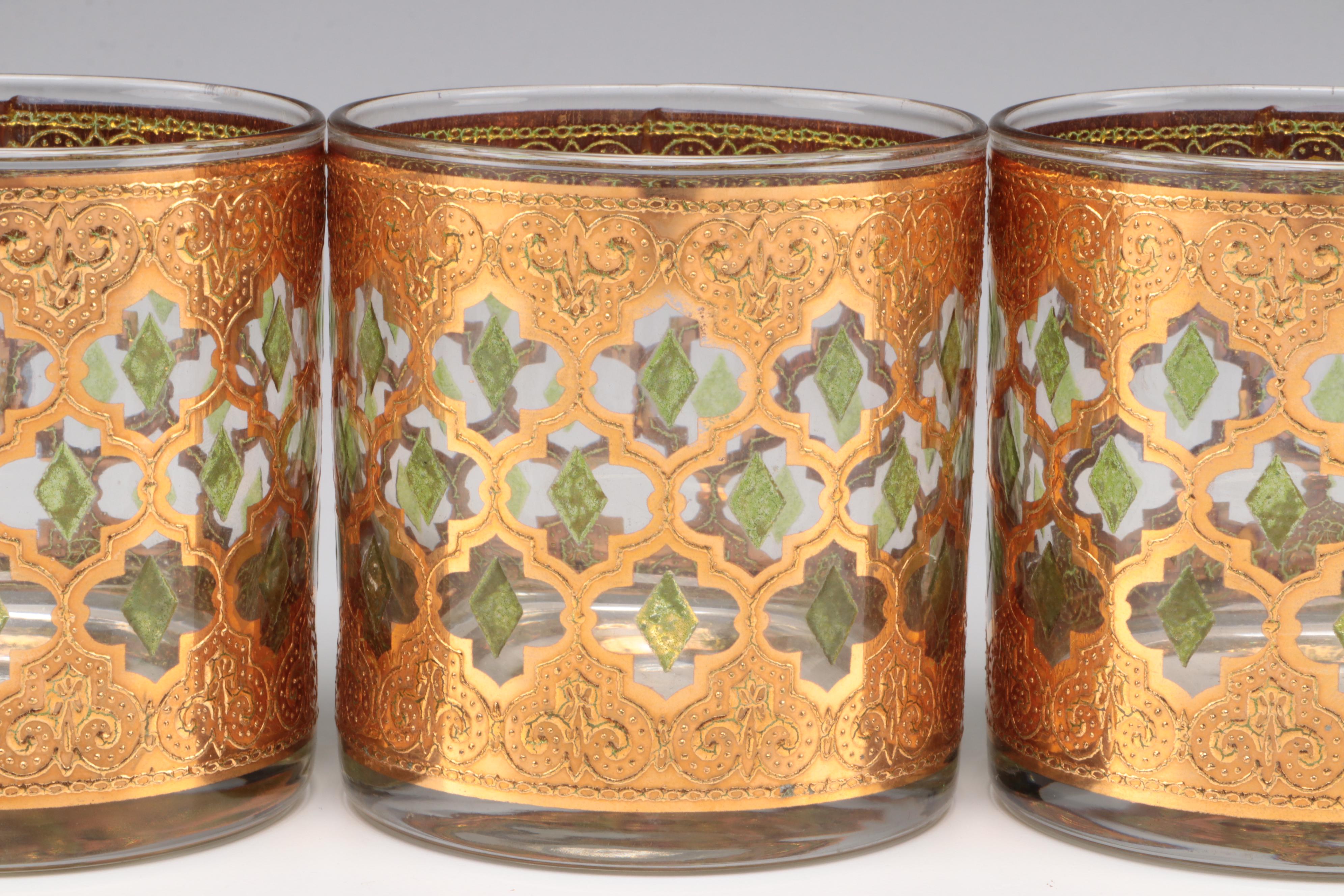 Culver "Valencia" Old Fashioned Glasses and Highball Glasses, Mid-20th Century