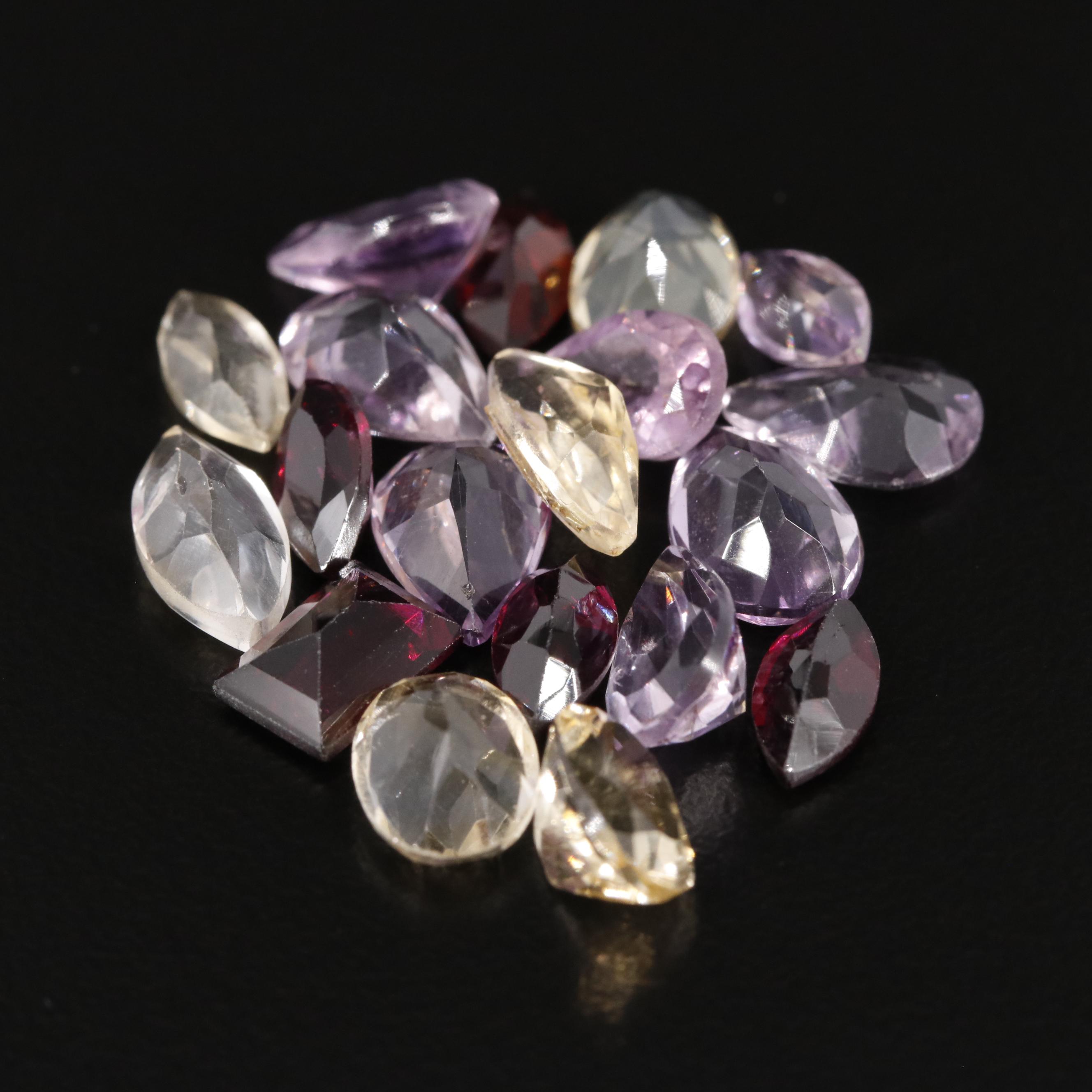 Loose 18.33 CTW Amethyst, Citrine and Garnet Lot