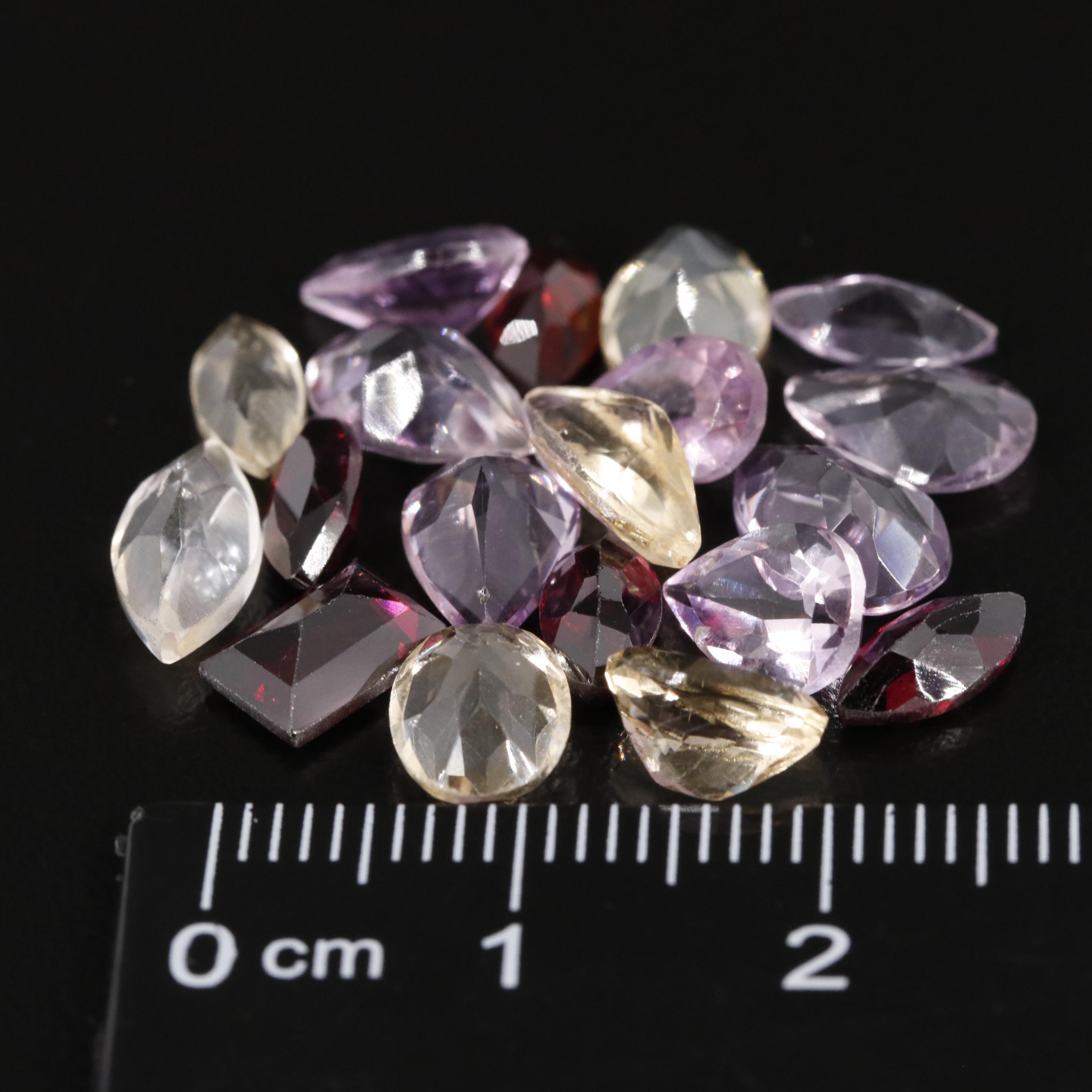 Loose 18.33 CTW Amethyst, Citrine and Garnet Lot