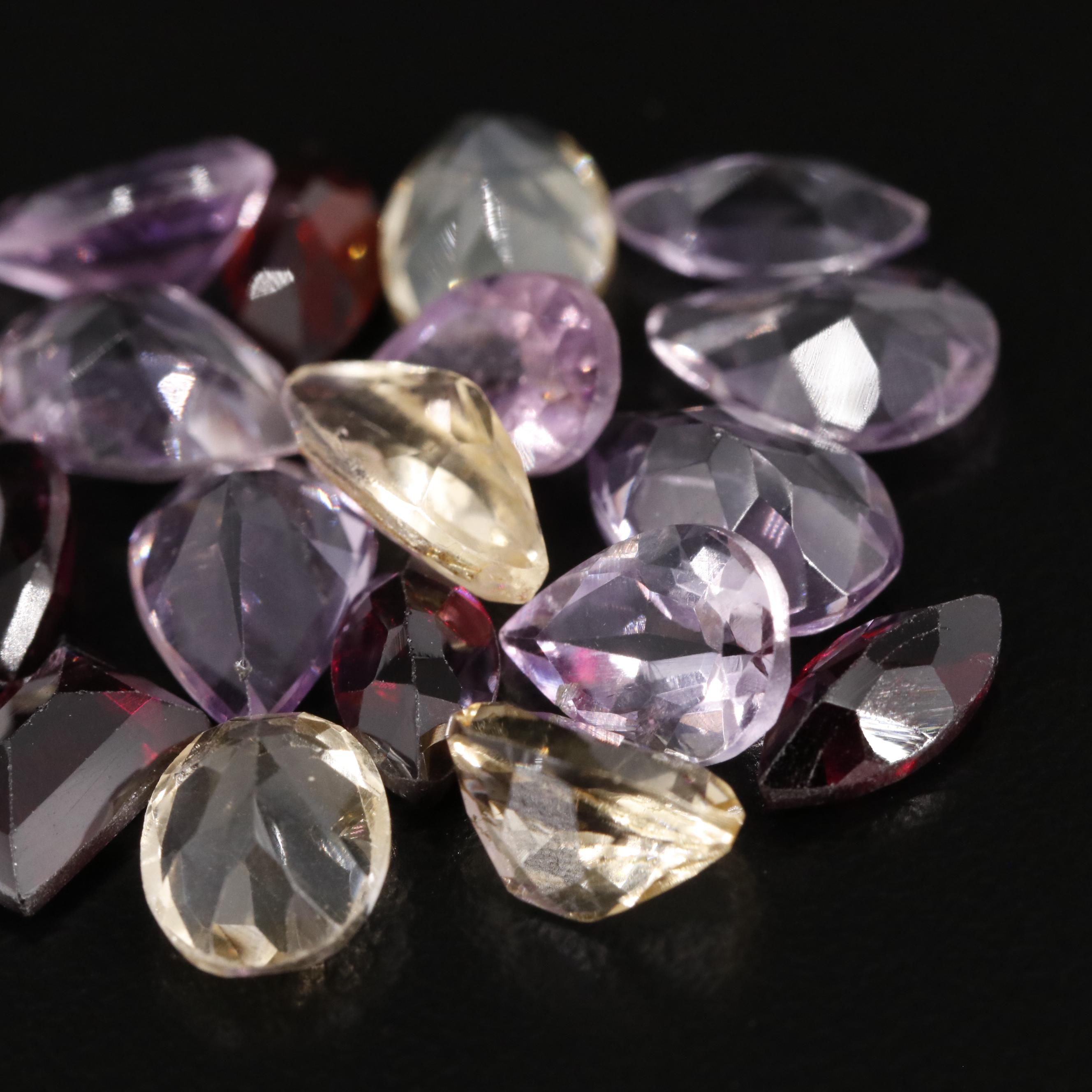 Loose 18.33 CTW Amethyst, Citrine and Garnet Lot