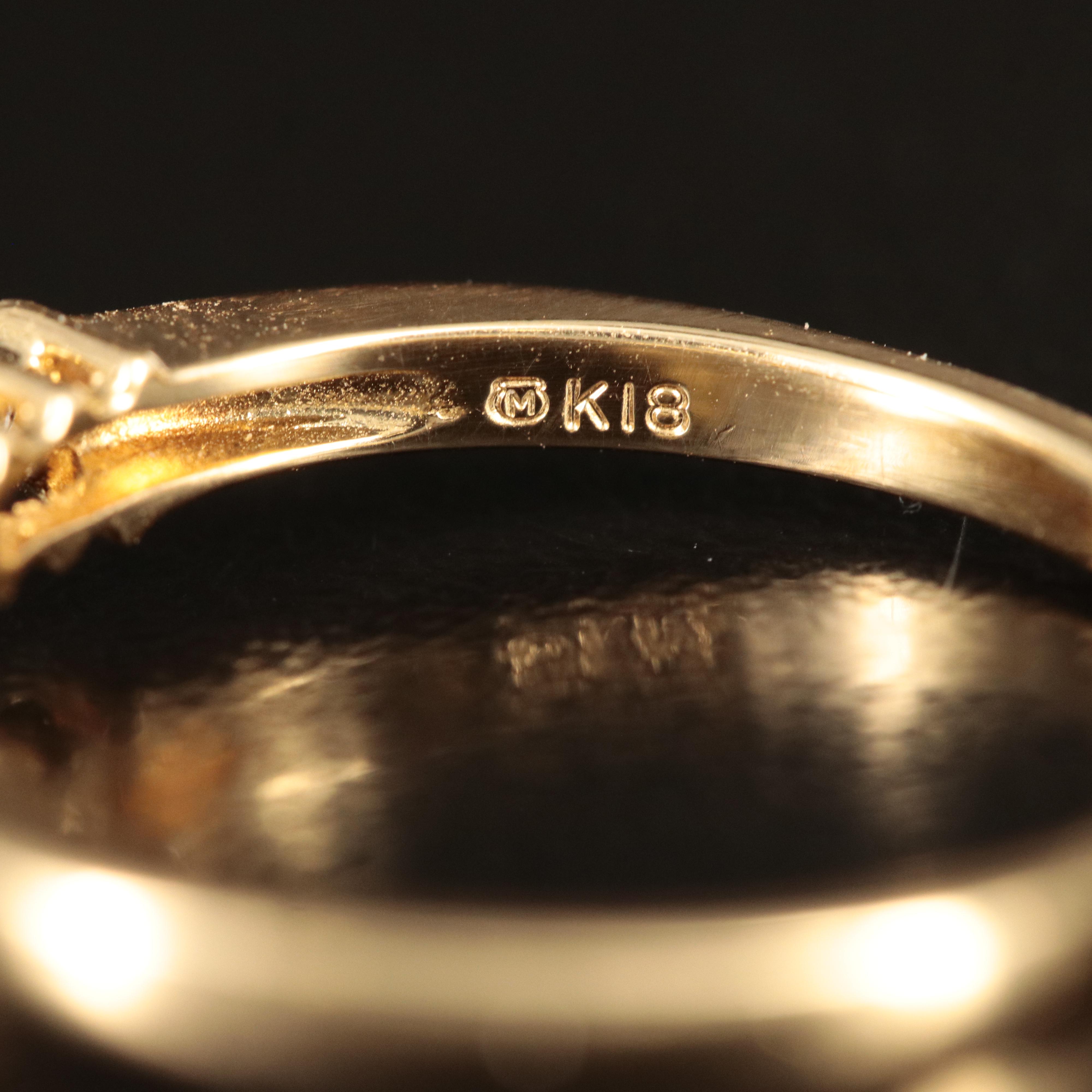 Mikimoto 18K Pearl and Diamond Ring