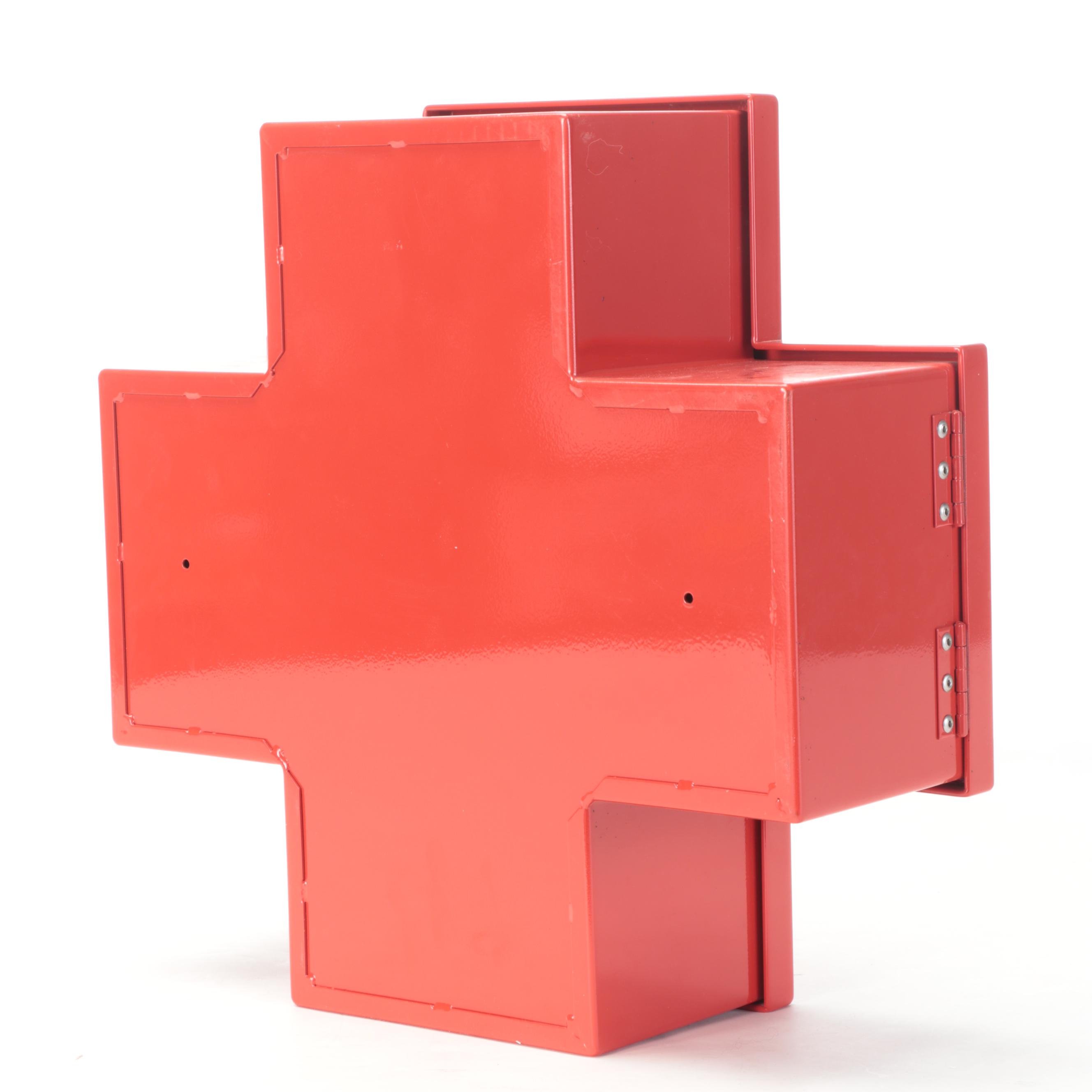 Thomas Eriksson for Cappellini Metal Red Cross Medicine Cabinet, Late 20th C.