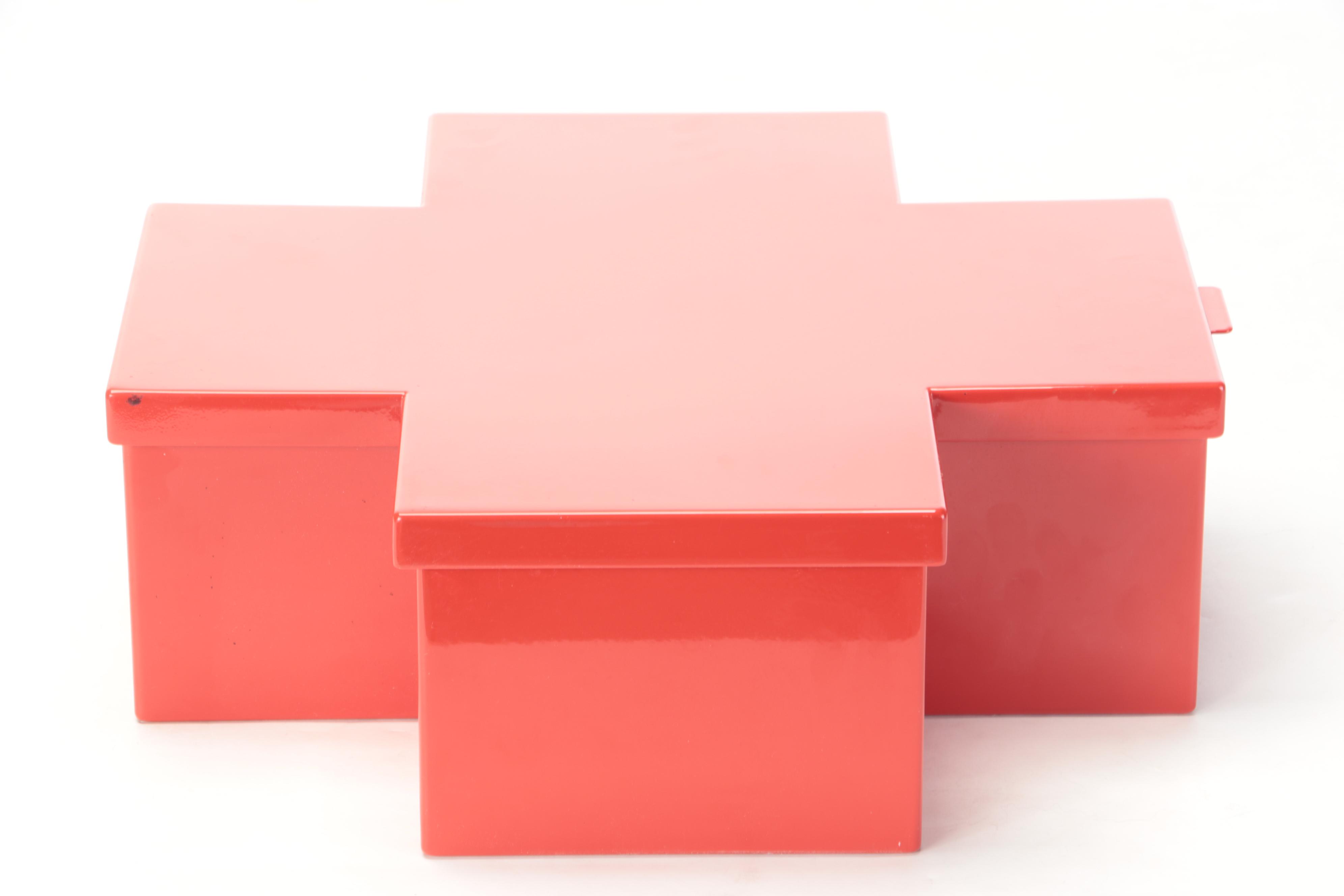 Thomas Eriksson for Cappellini Metal Red Cross Medicine Cabinet, Late 20th C.