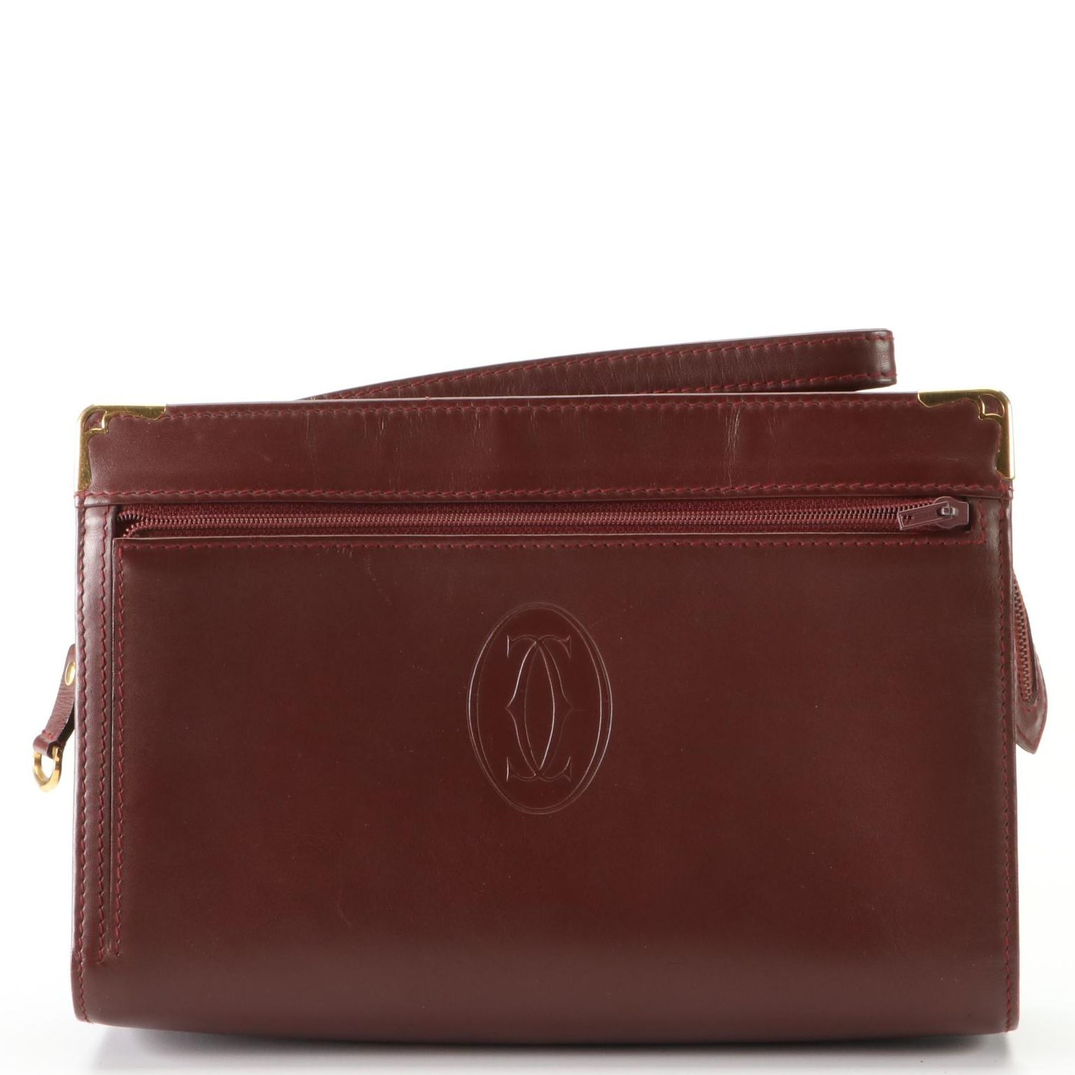 Cartier Must de Cartier Clutch in Burgundy Leather