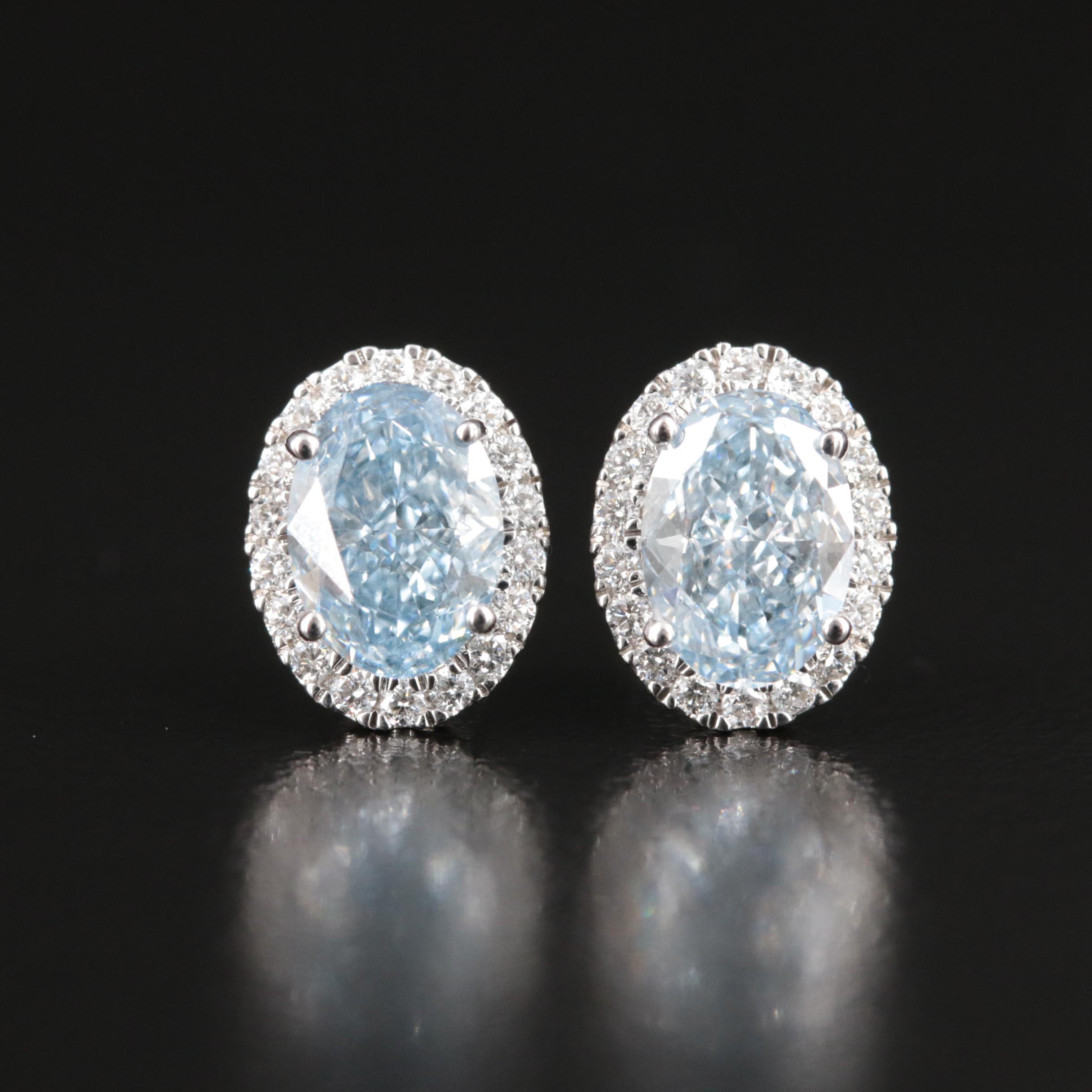 14K 2.98 CTW Lab Grown Diamond Earrings