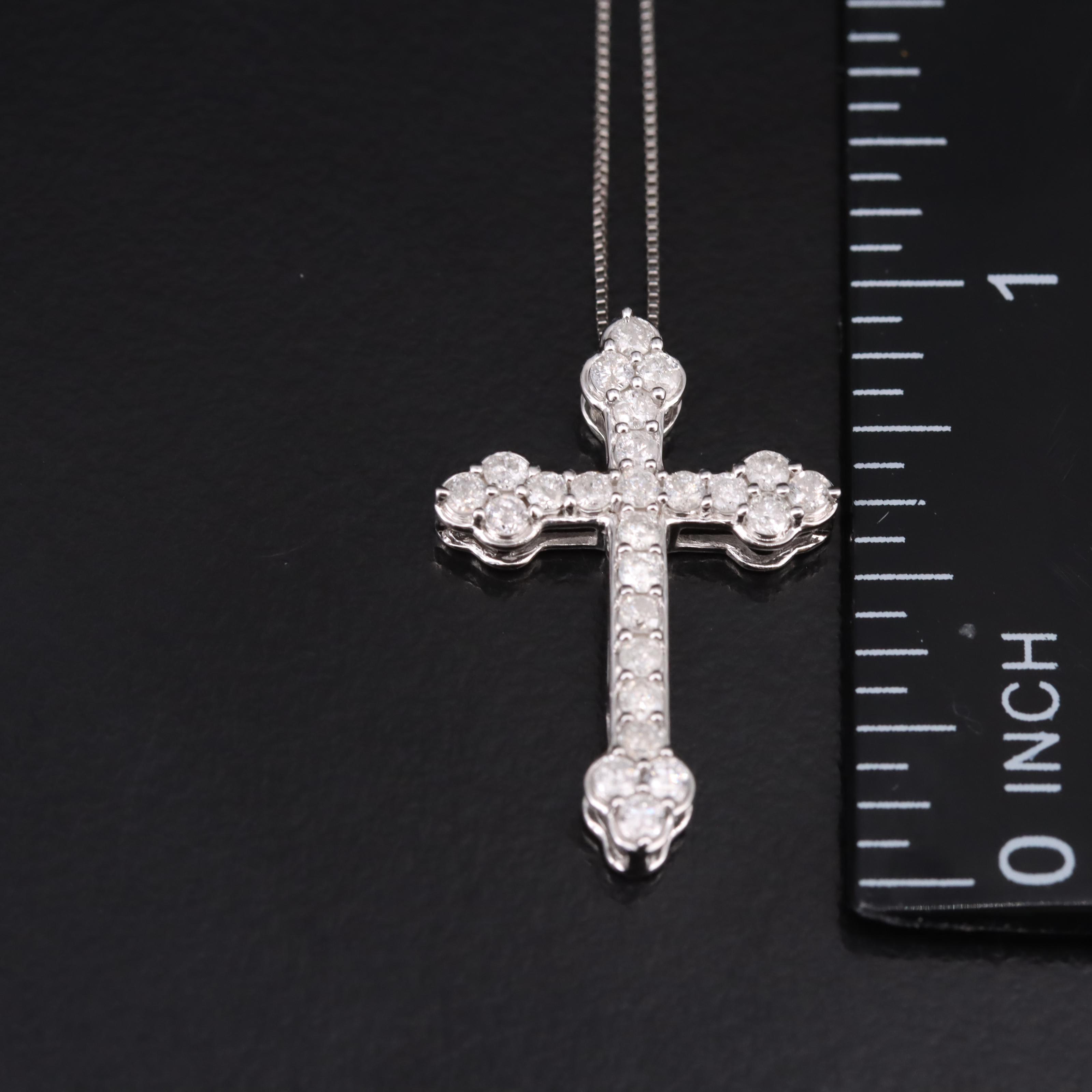 10K 0.51 CTW Diamond Cross Necklace