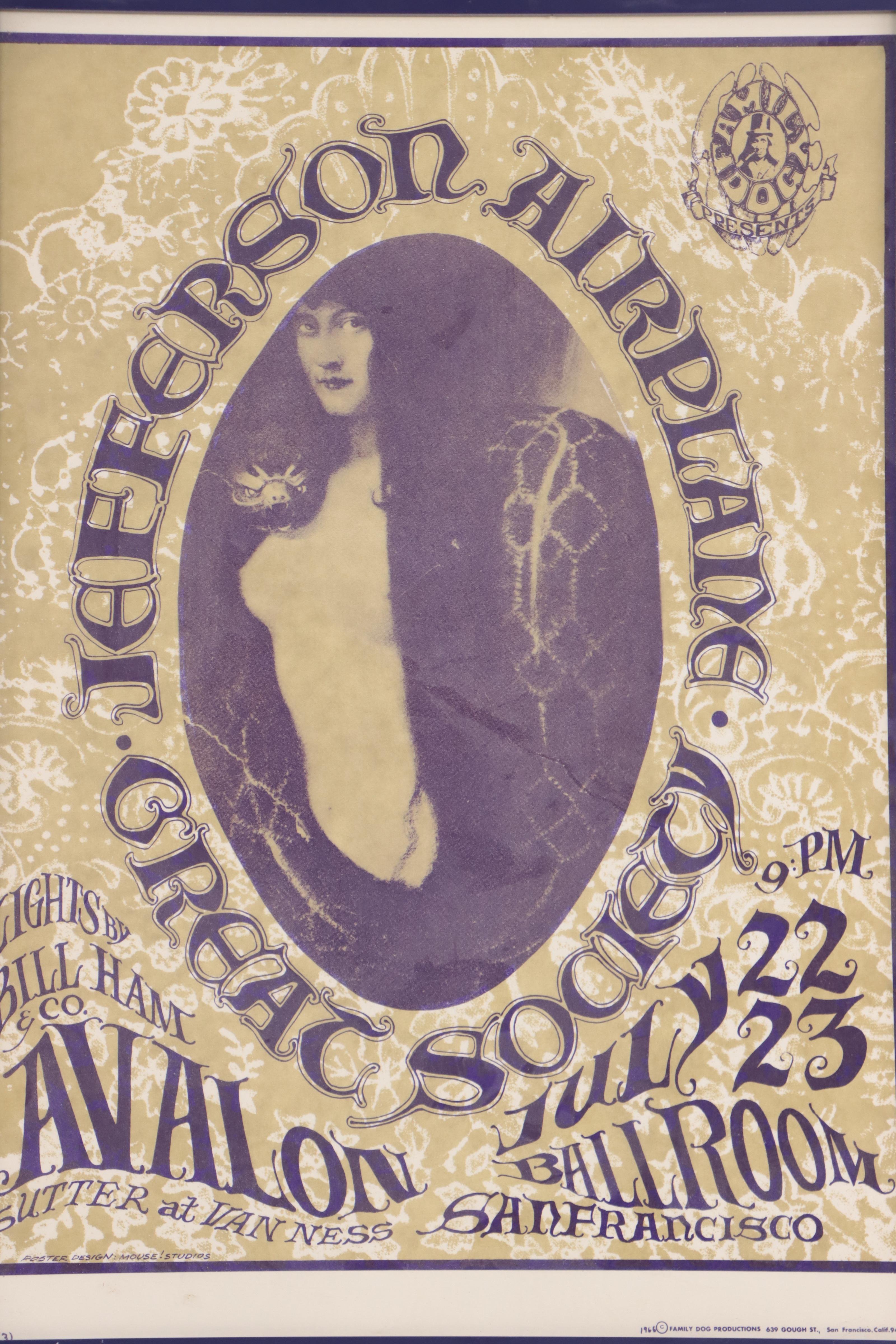 Jefferson Airplane Color Lithograph Concert Poster, 1966