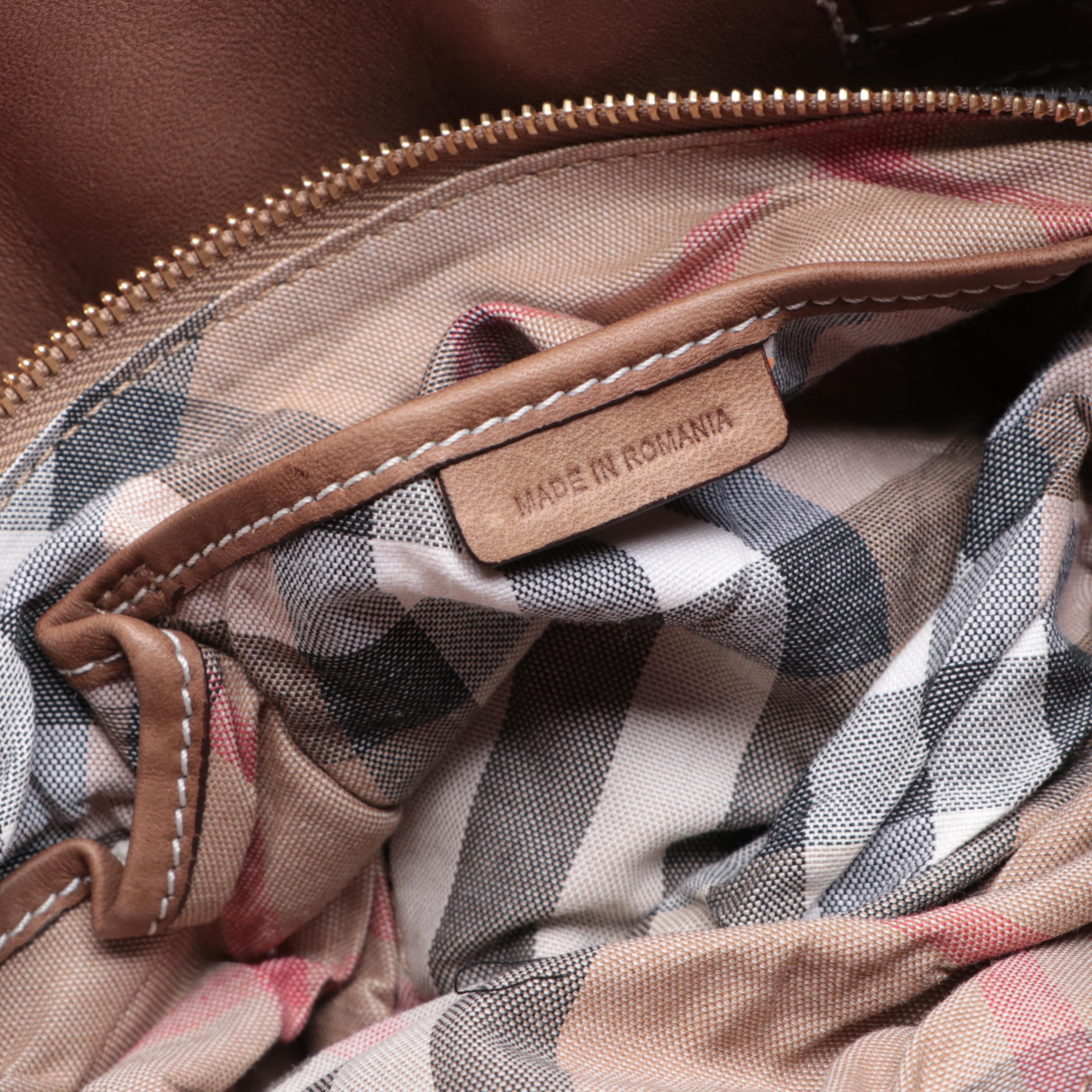 Burberry Leather Two-Way Bag with Contrast Stitching