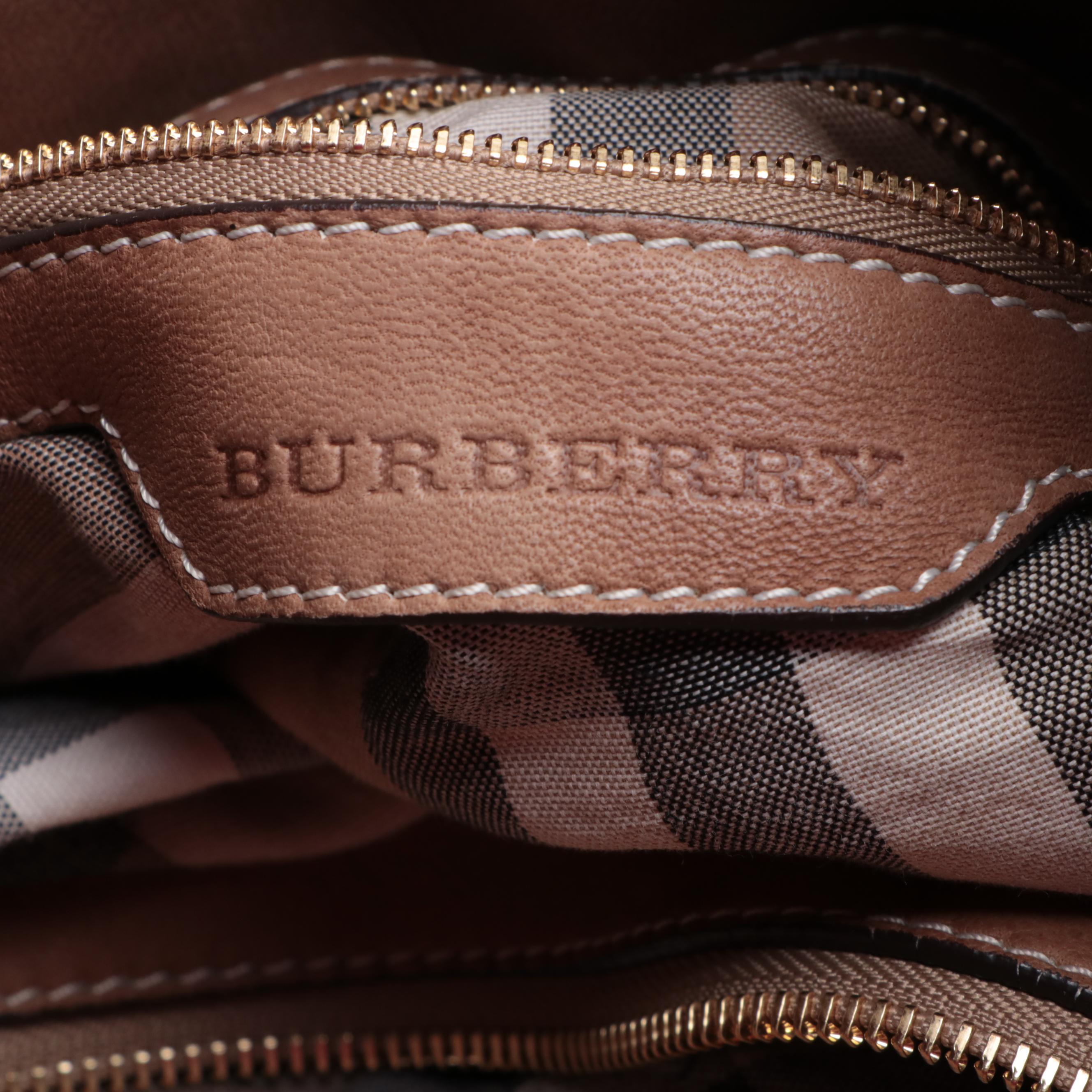 Burberry Leather Two-Way Bag with Contrast Stitching