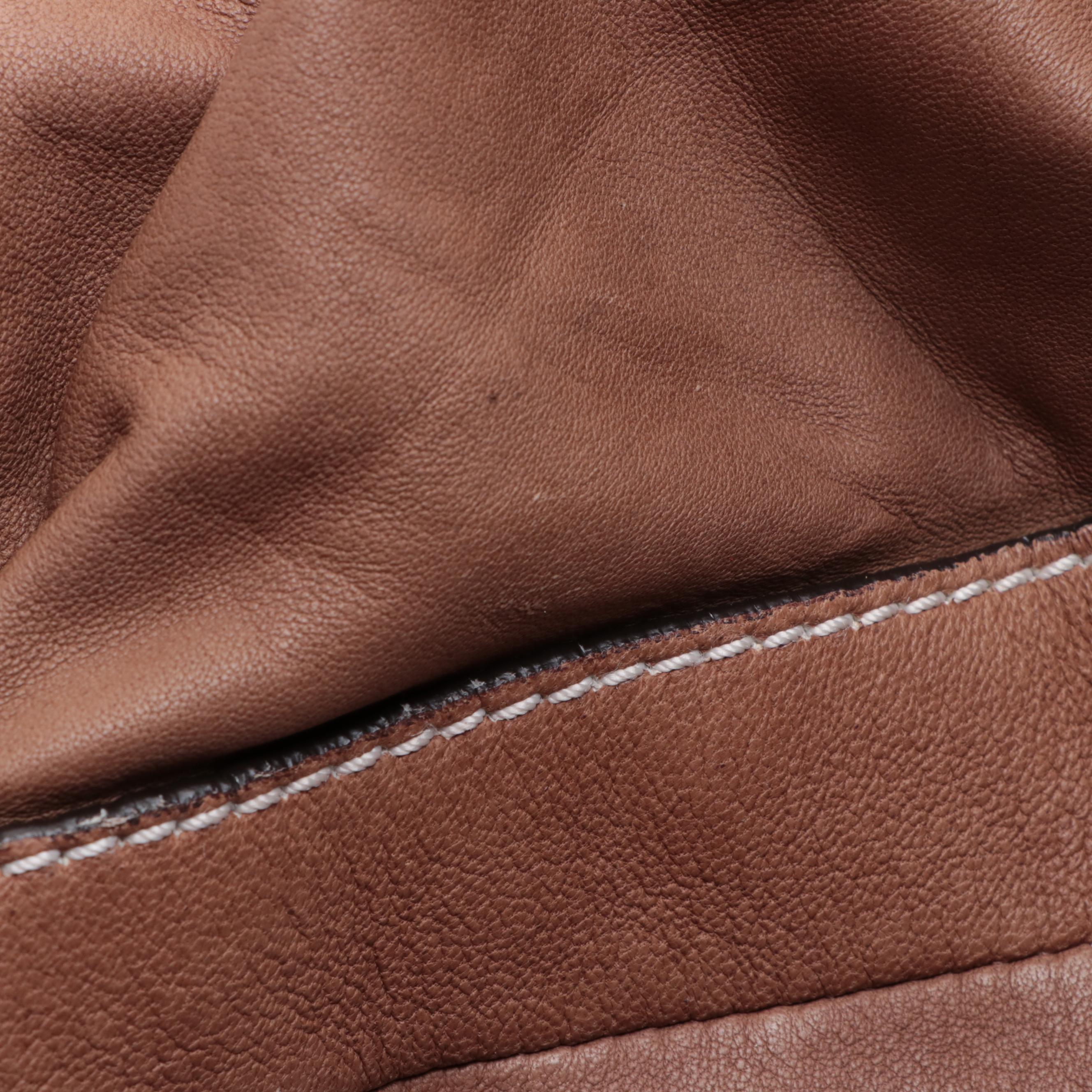 Burberry Leather Two-Way Bag with Contrast Stitching