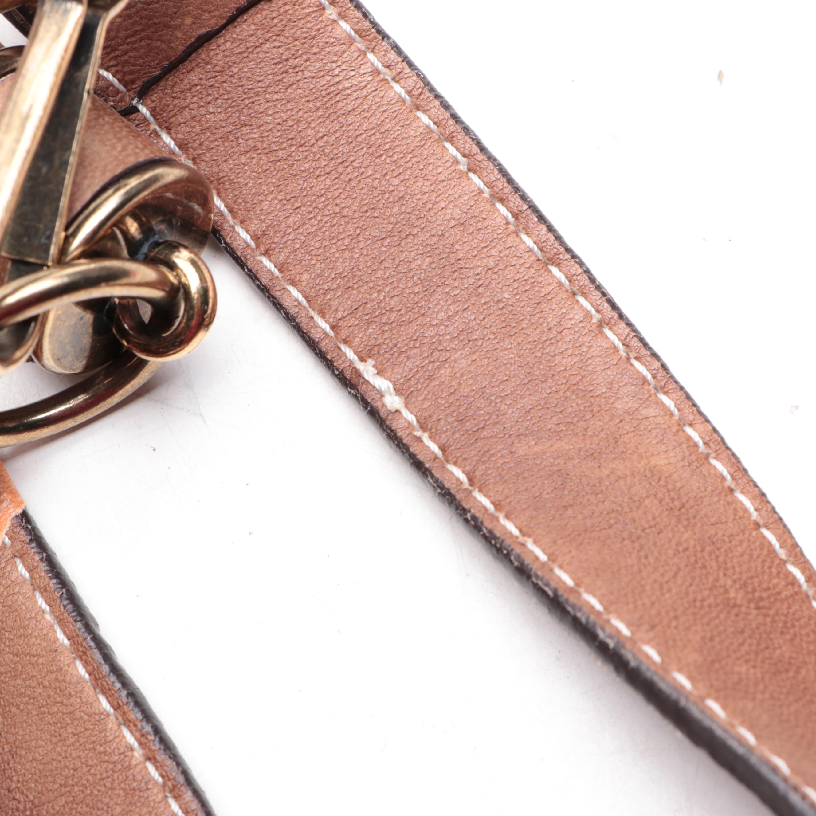 Burberry Leather Two-Way Bag with Contrast Stitching