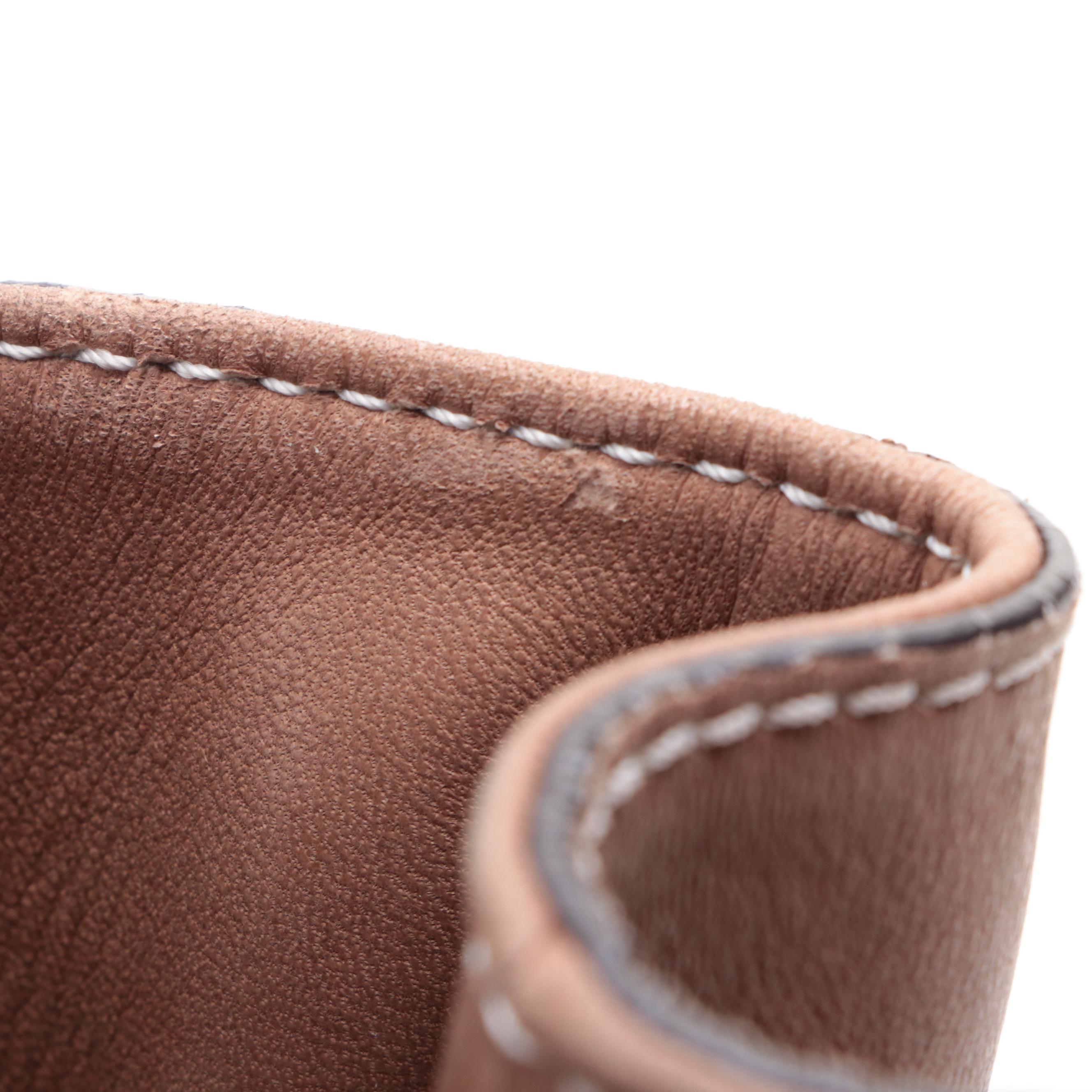 Burberry Leather Two-Way Bag with Contrast Stitching