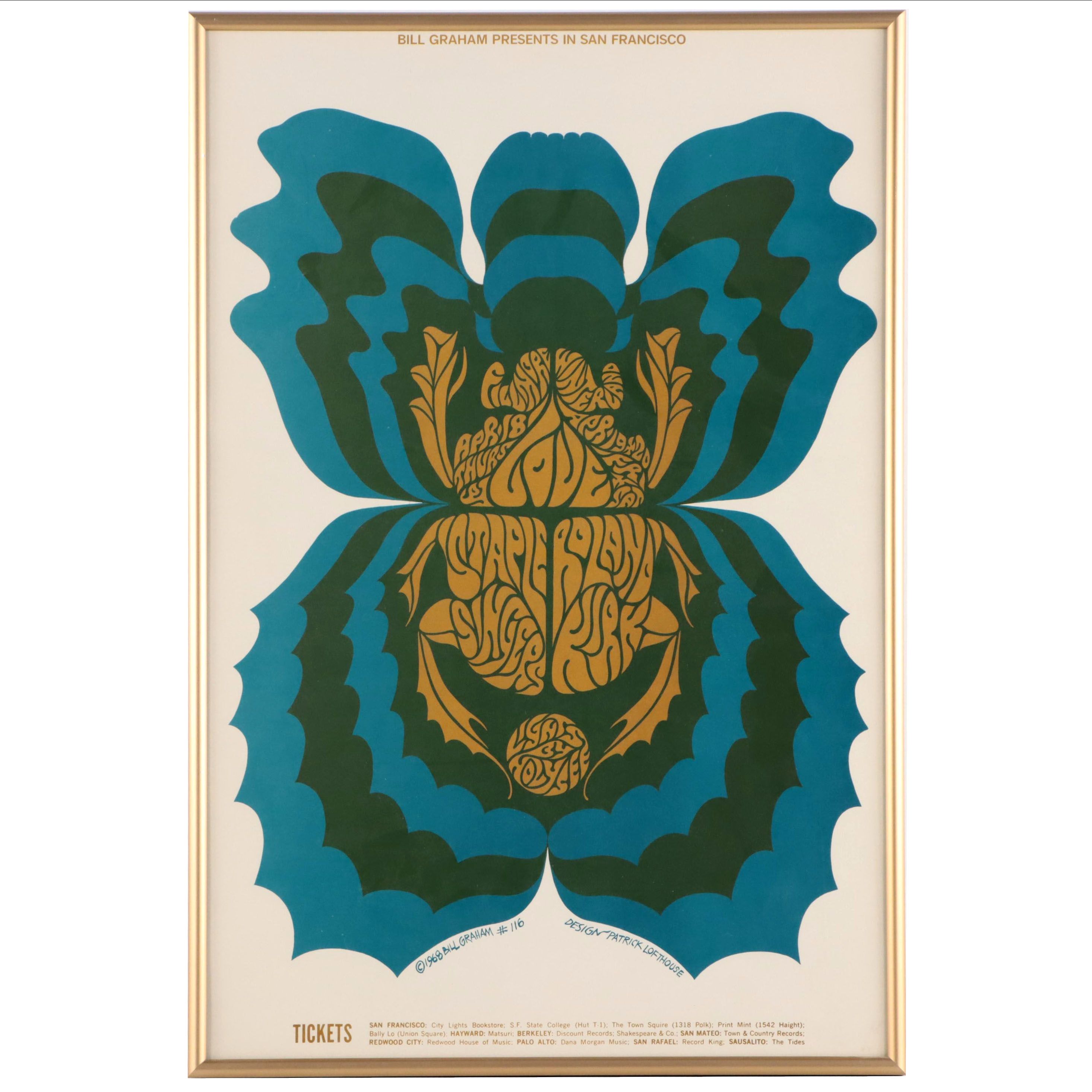Bill Graham Presents Love at the Fillmore Concert Poster After Patrick Lofthouse
