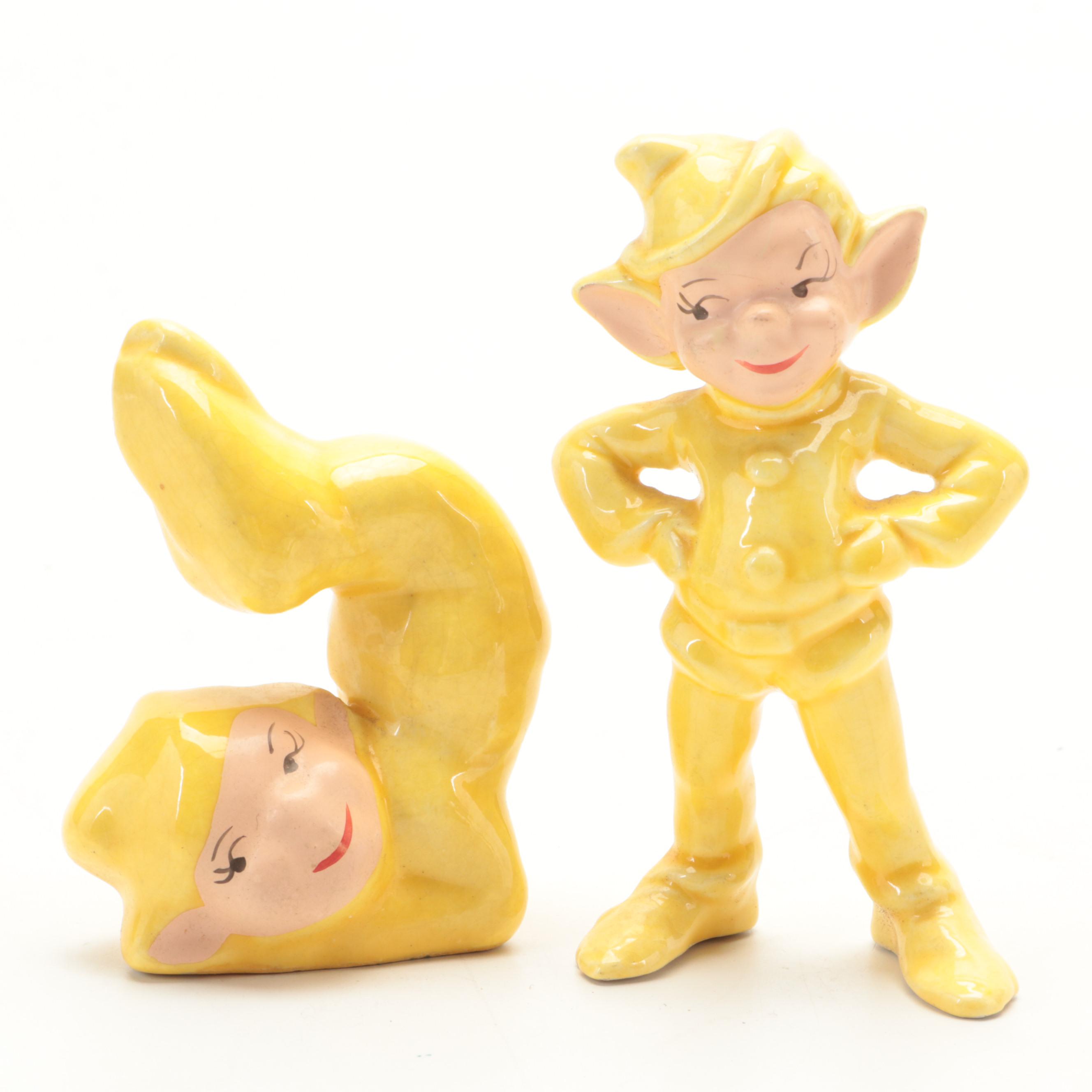 German Chalet Style Coo Coo Table Clock with Other Ceramic Figurines