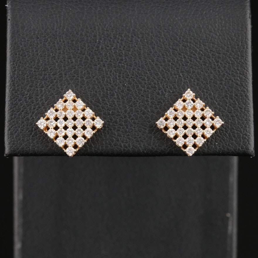 14K 0.57 CTW Diamond Checkerboard Earrings