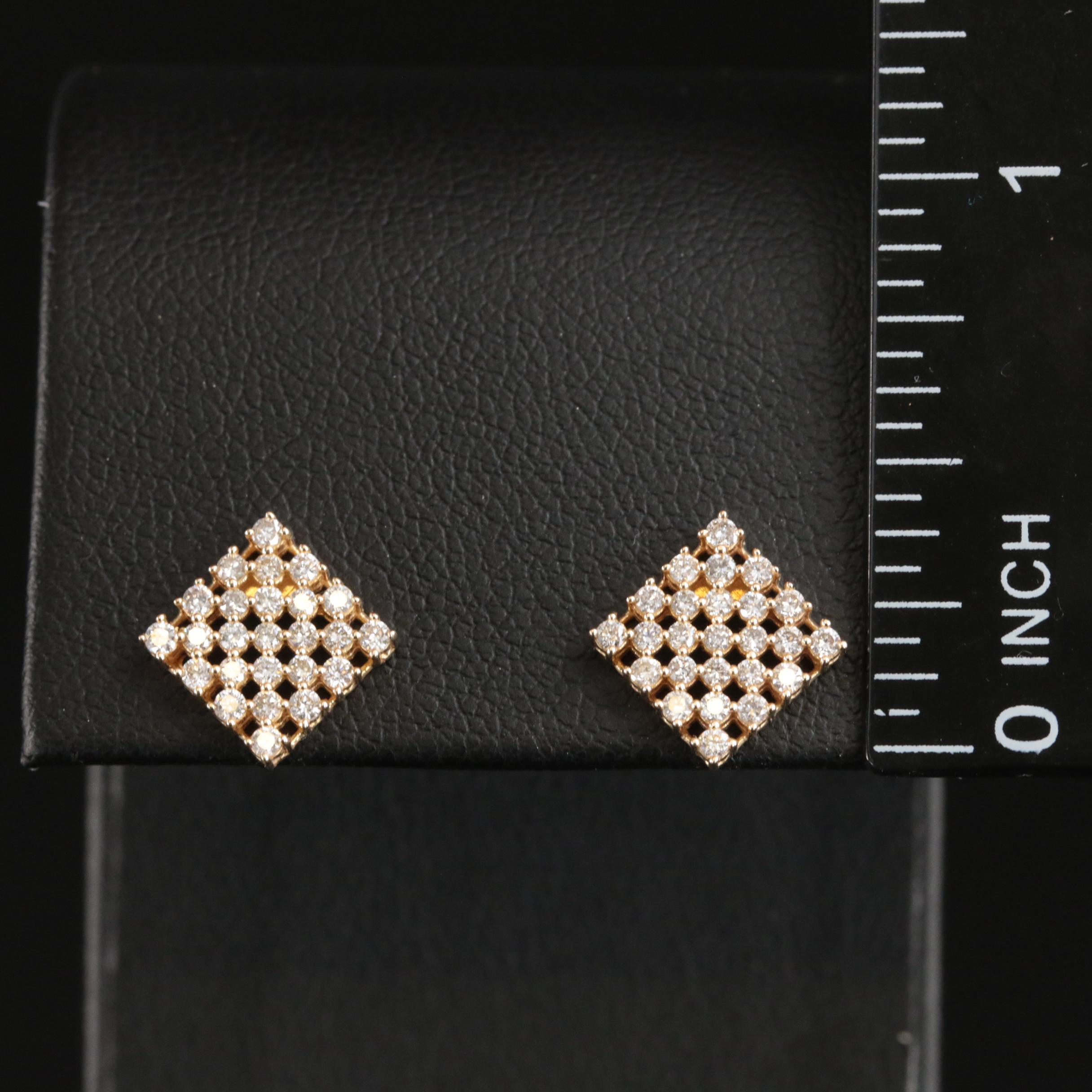 14K 0.57 CTW Diamond Checkerboard Earrings