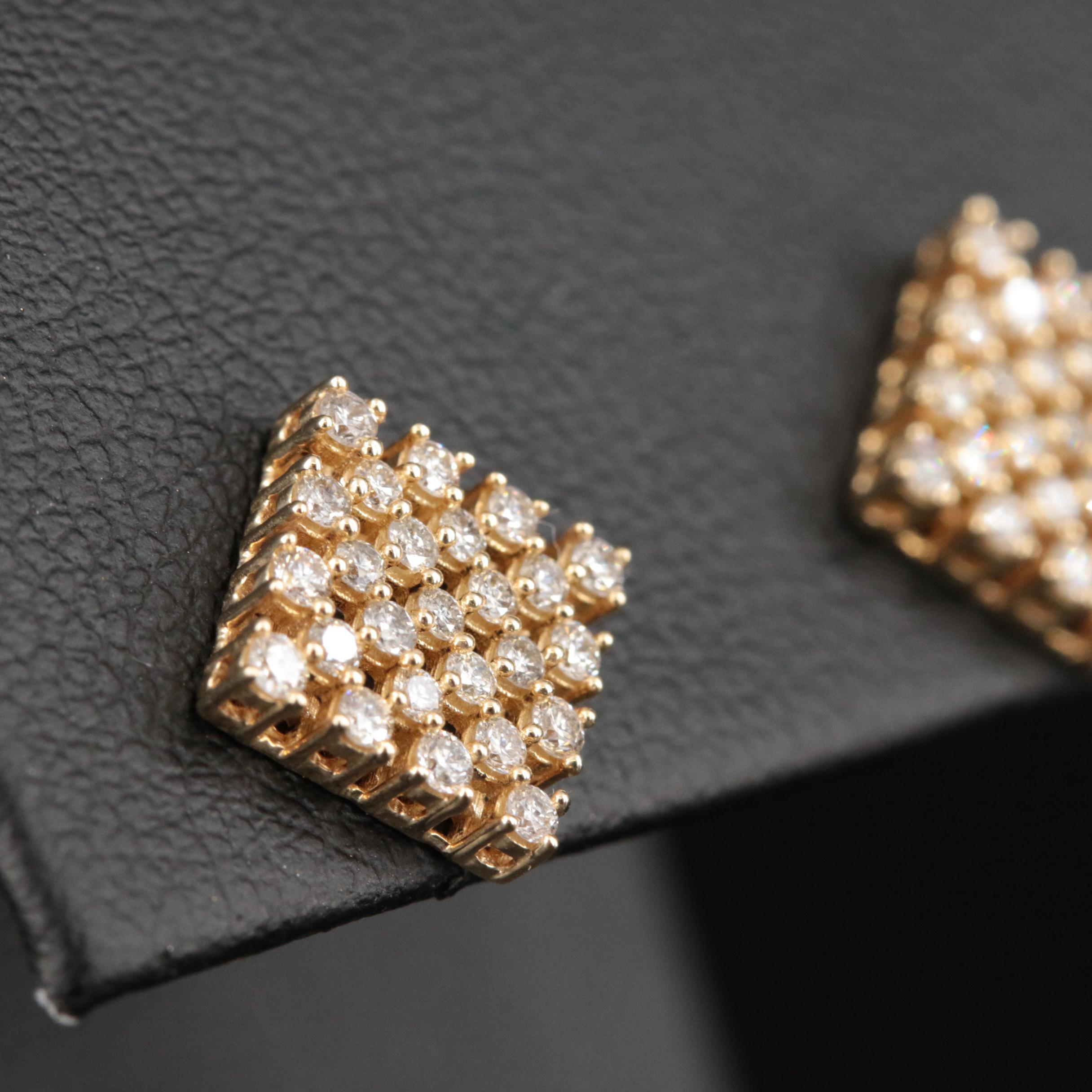 14K 0.57 CTW Diamond Checkerboard Earrings