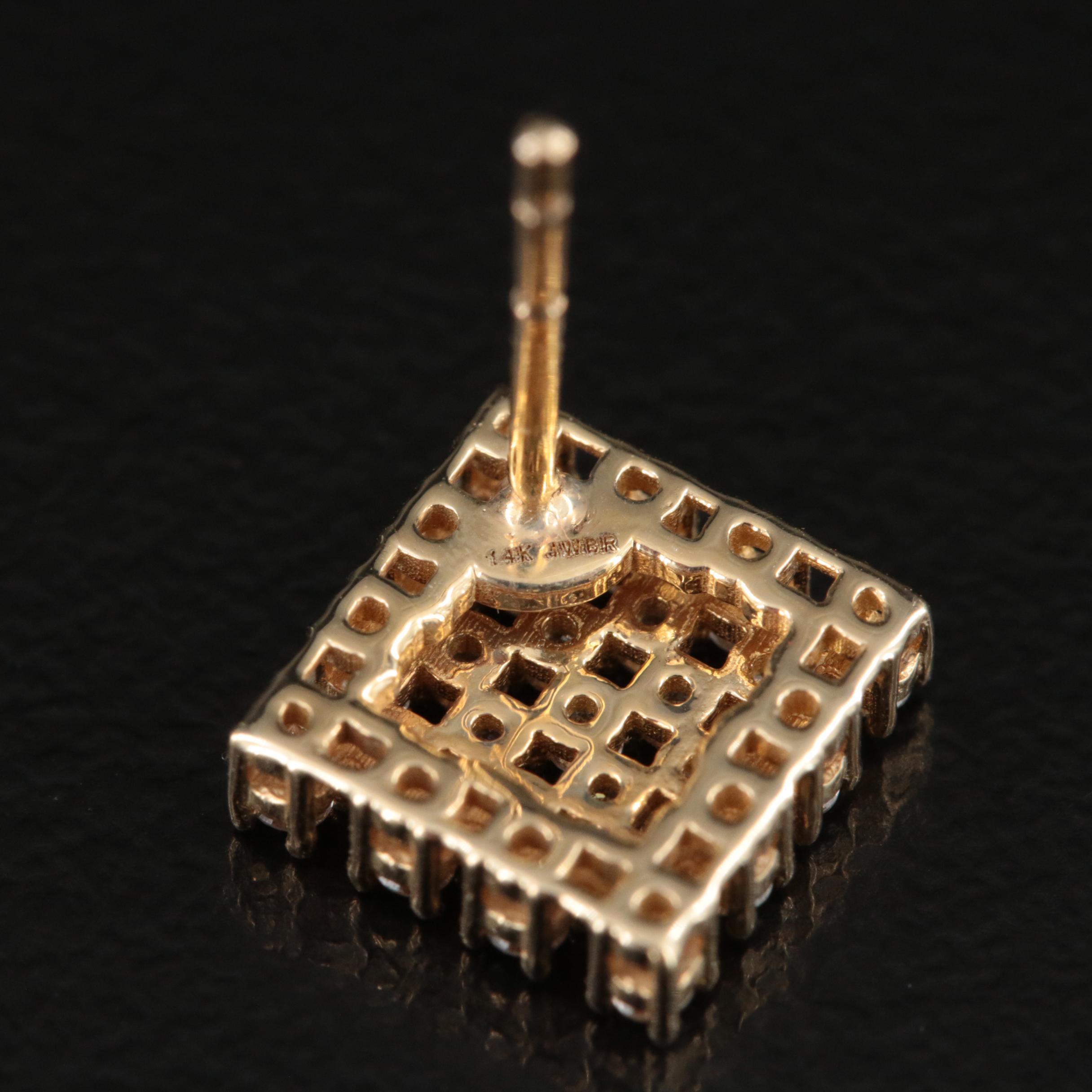 14K 0.57 CTW Diamond Checkerboard Earrings