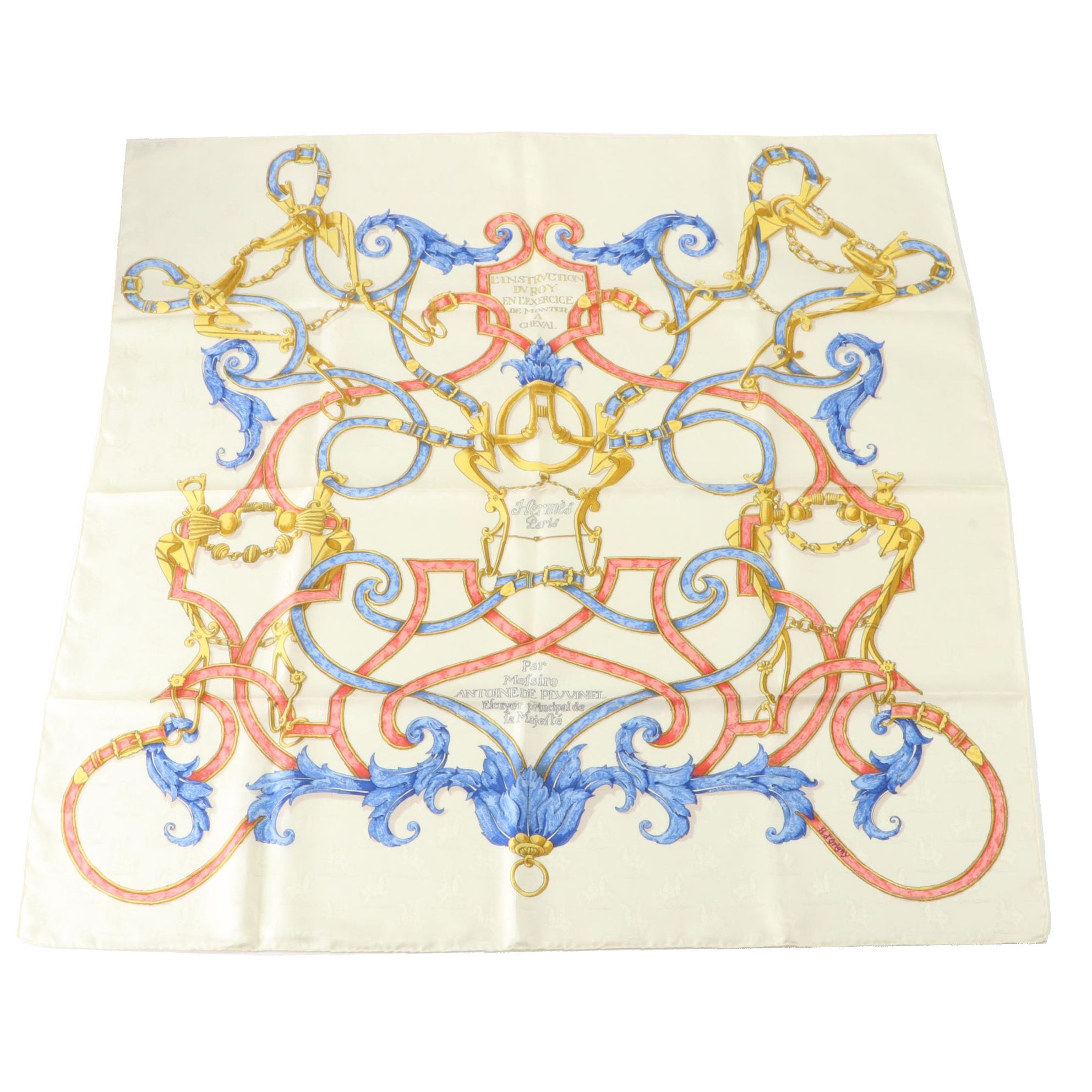 Hermès "L'Instruction du Roy" Scarf 90 in Silk Jacquard with Box