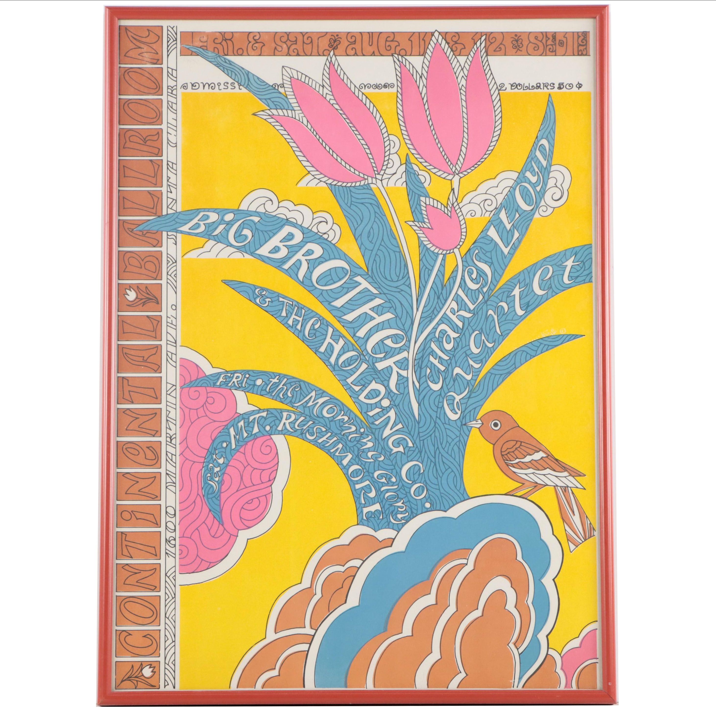 Big Brother and the Holding Company Color Lithograph Concert Poster, 1967