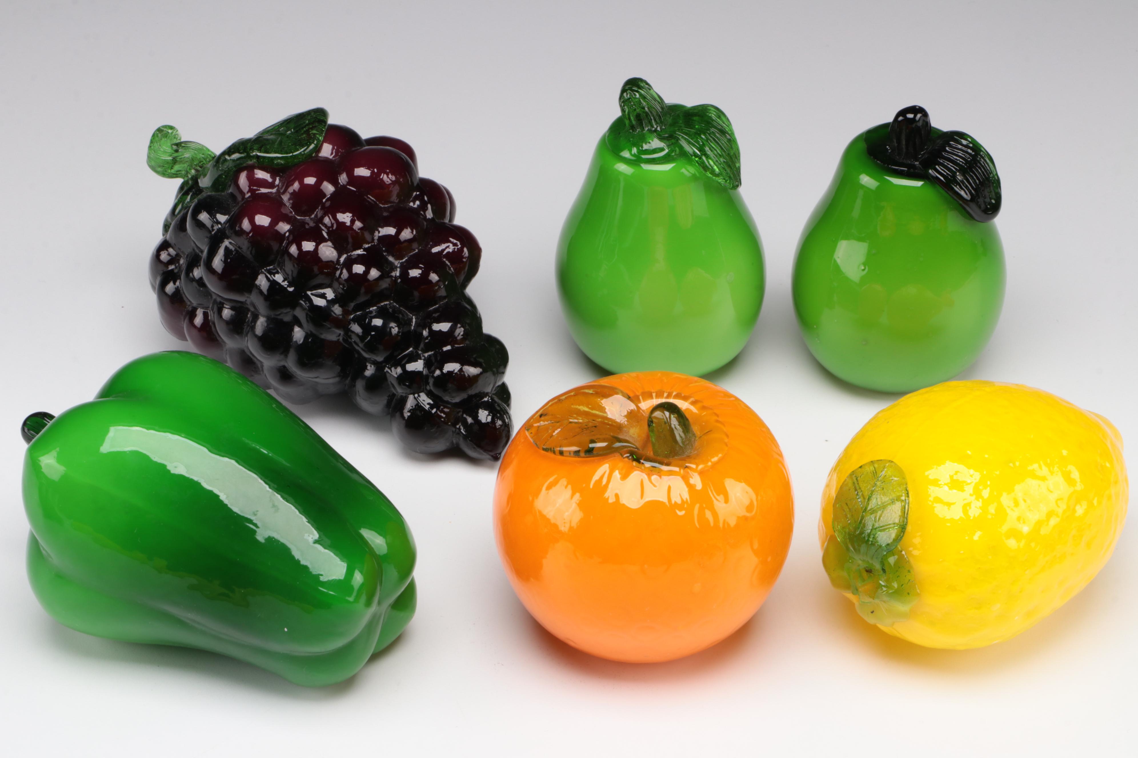 Old Time Pottery and Other Art Glass Fruit and Vegetables