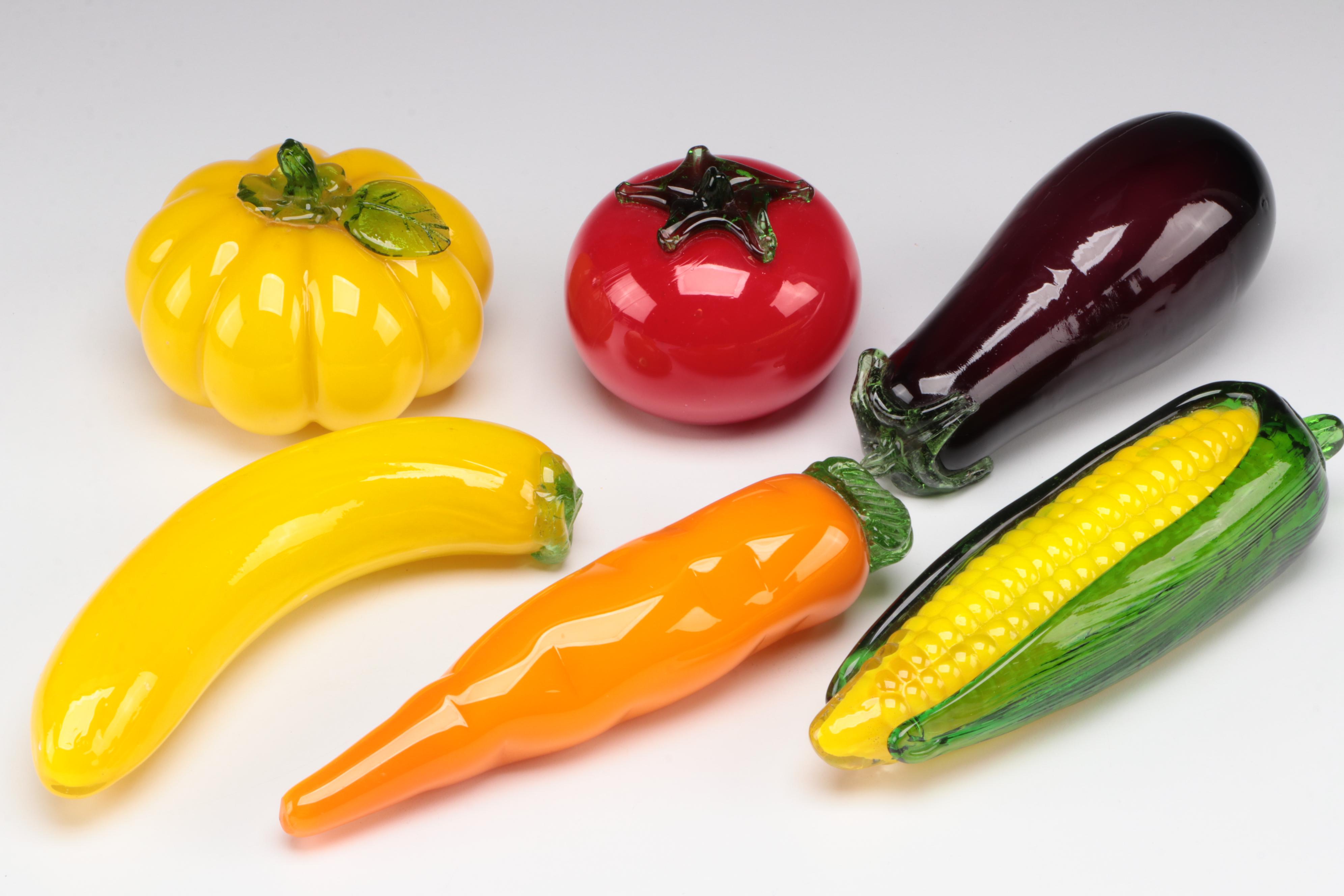 Old Time Pottery and Other Art Glass Fruit and Vegetables