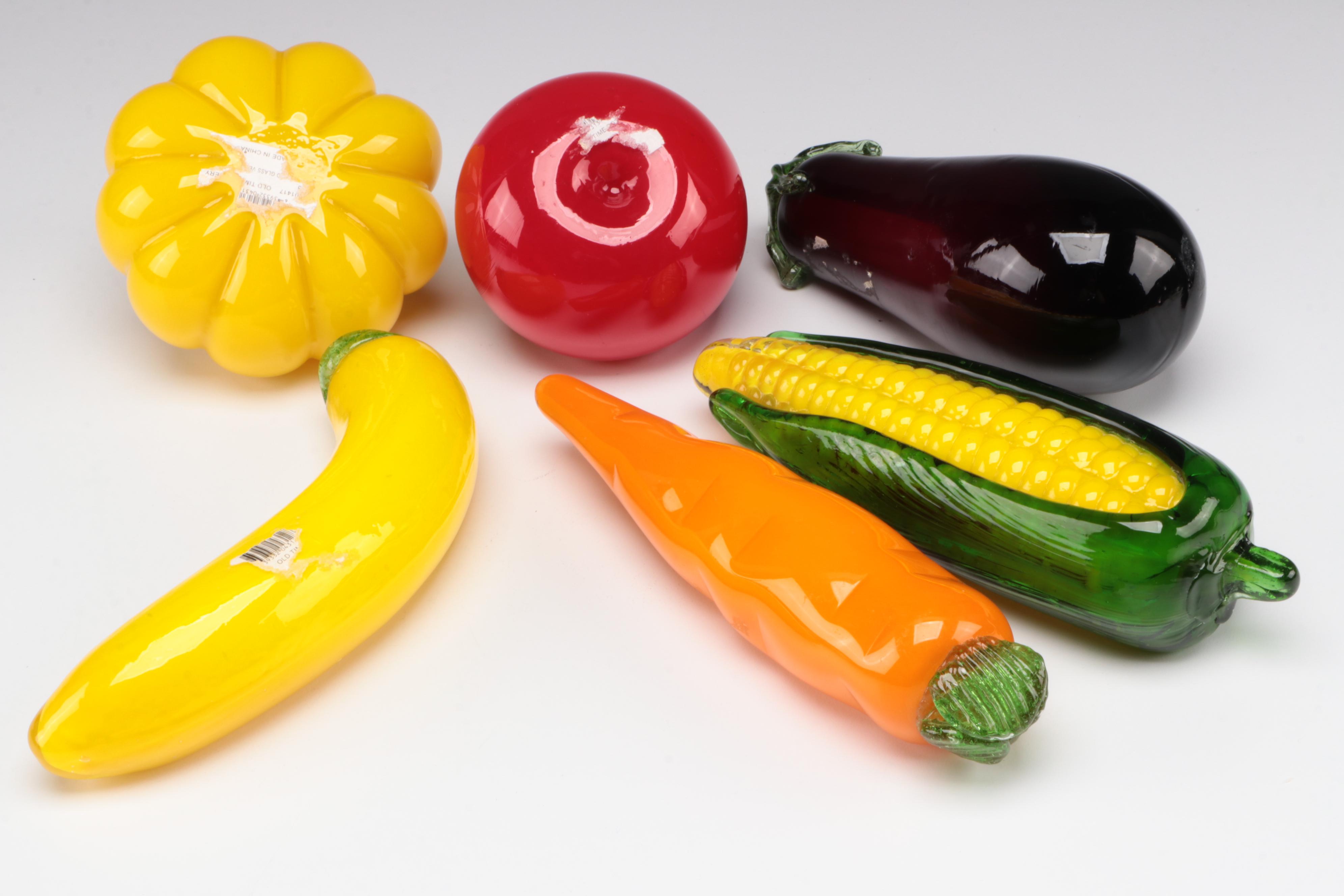 Old Time Pottery and Other Art Glass Fruit and Vegetables