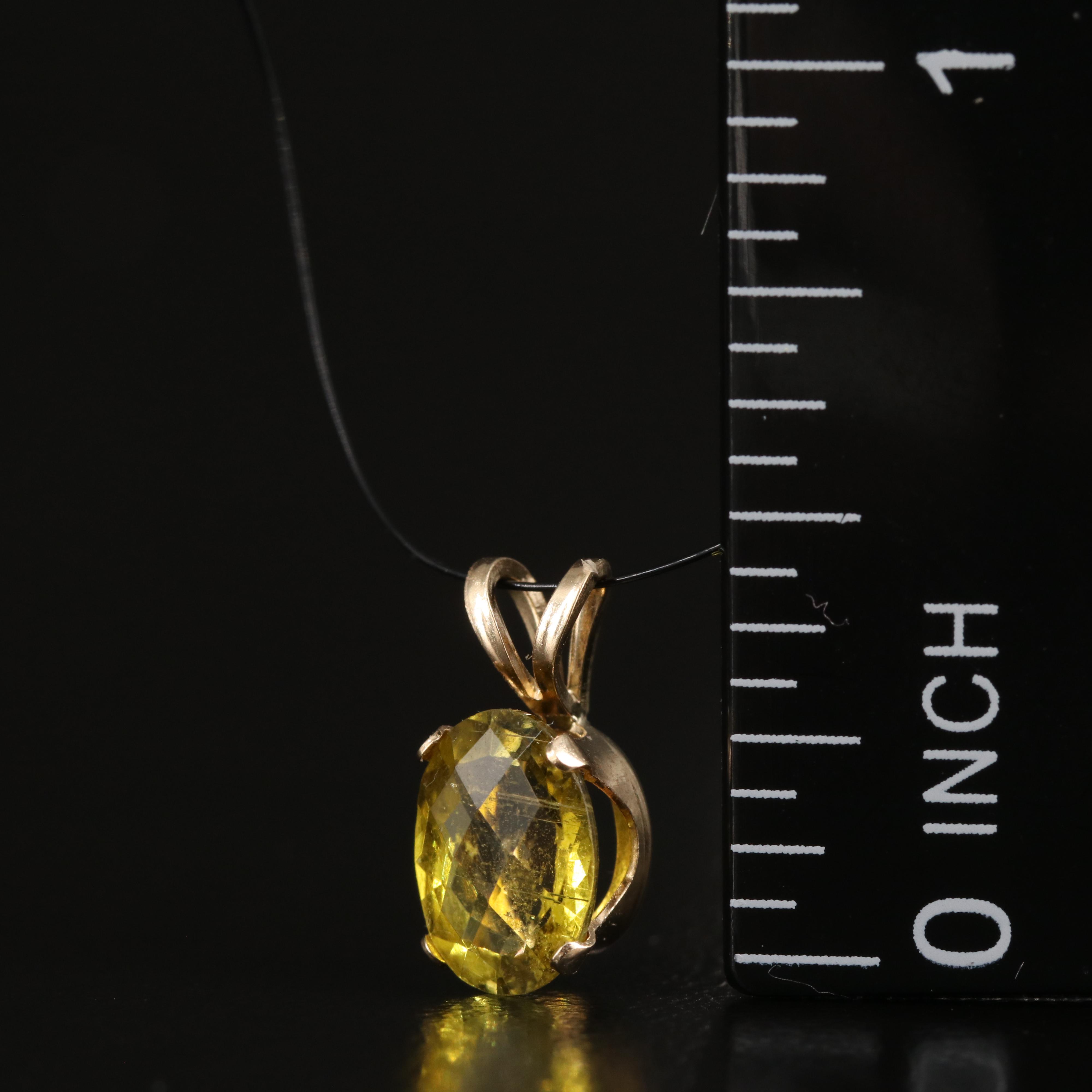 14K Tourmaline Solitaire Pendant