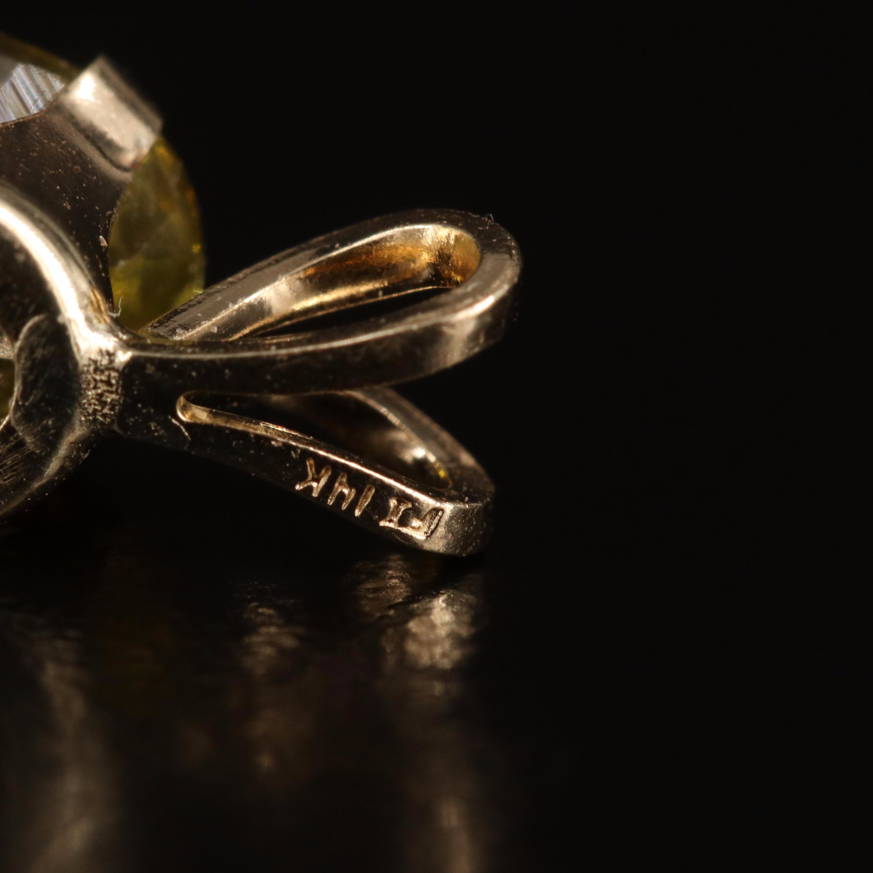 14K Tourmaline Solitaire Pendant