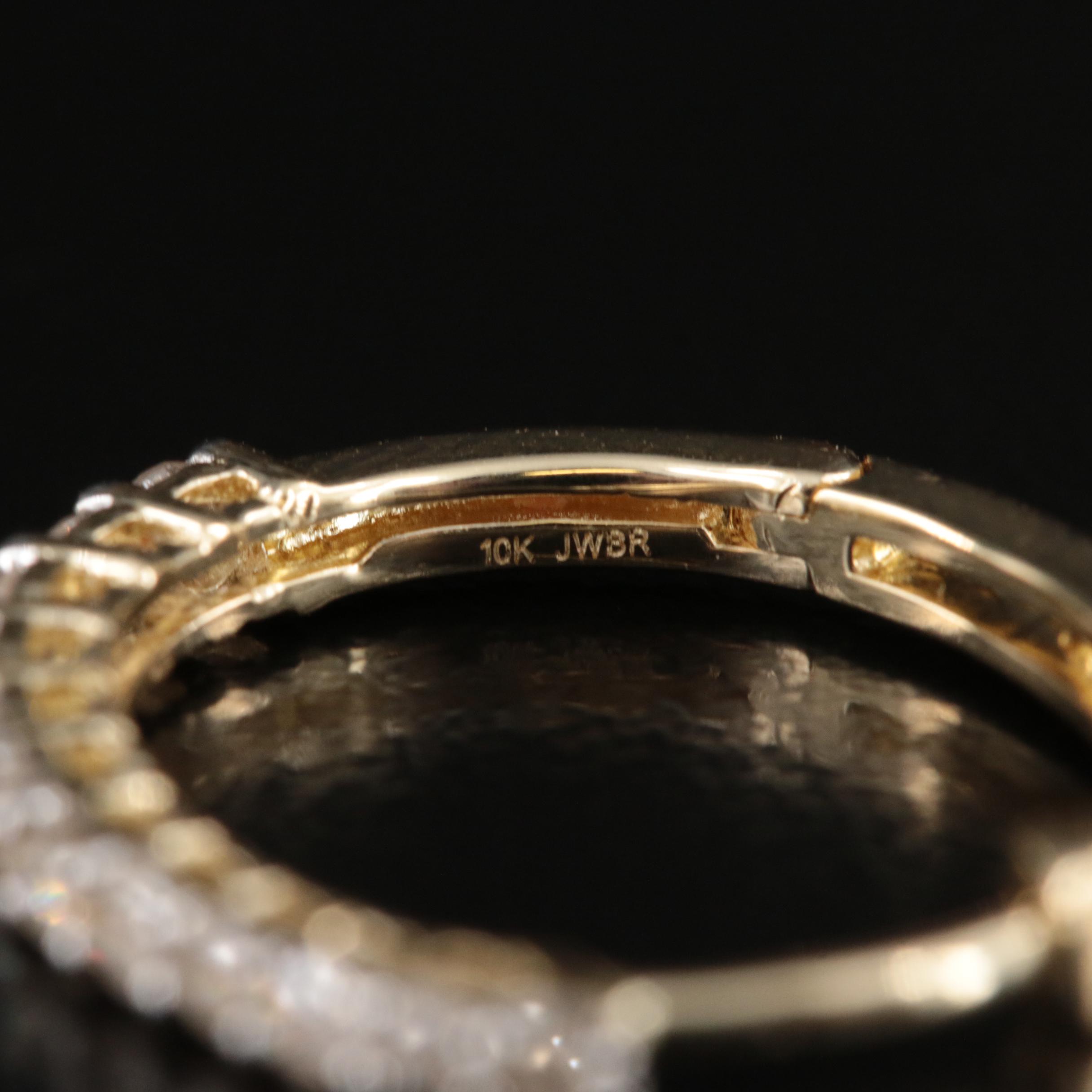 10K 0.51 CTW Diamond Oval Hoop Earrings