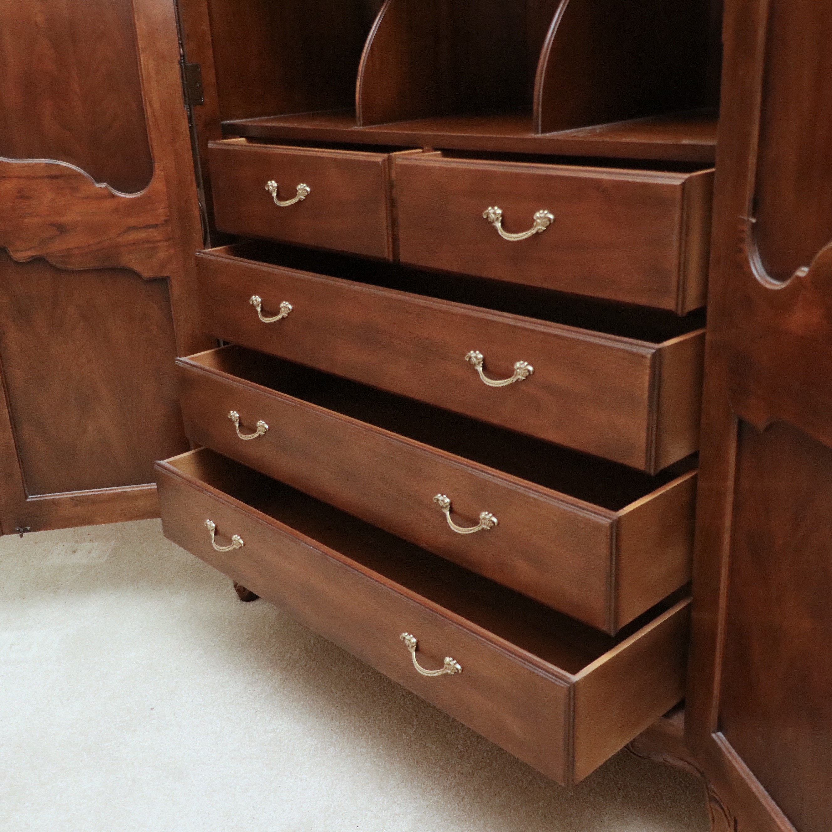 Drexel Heritage "Old Continent" French Provincial Style Walnut Armoire