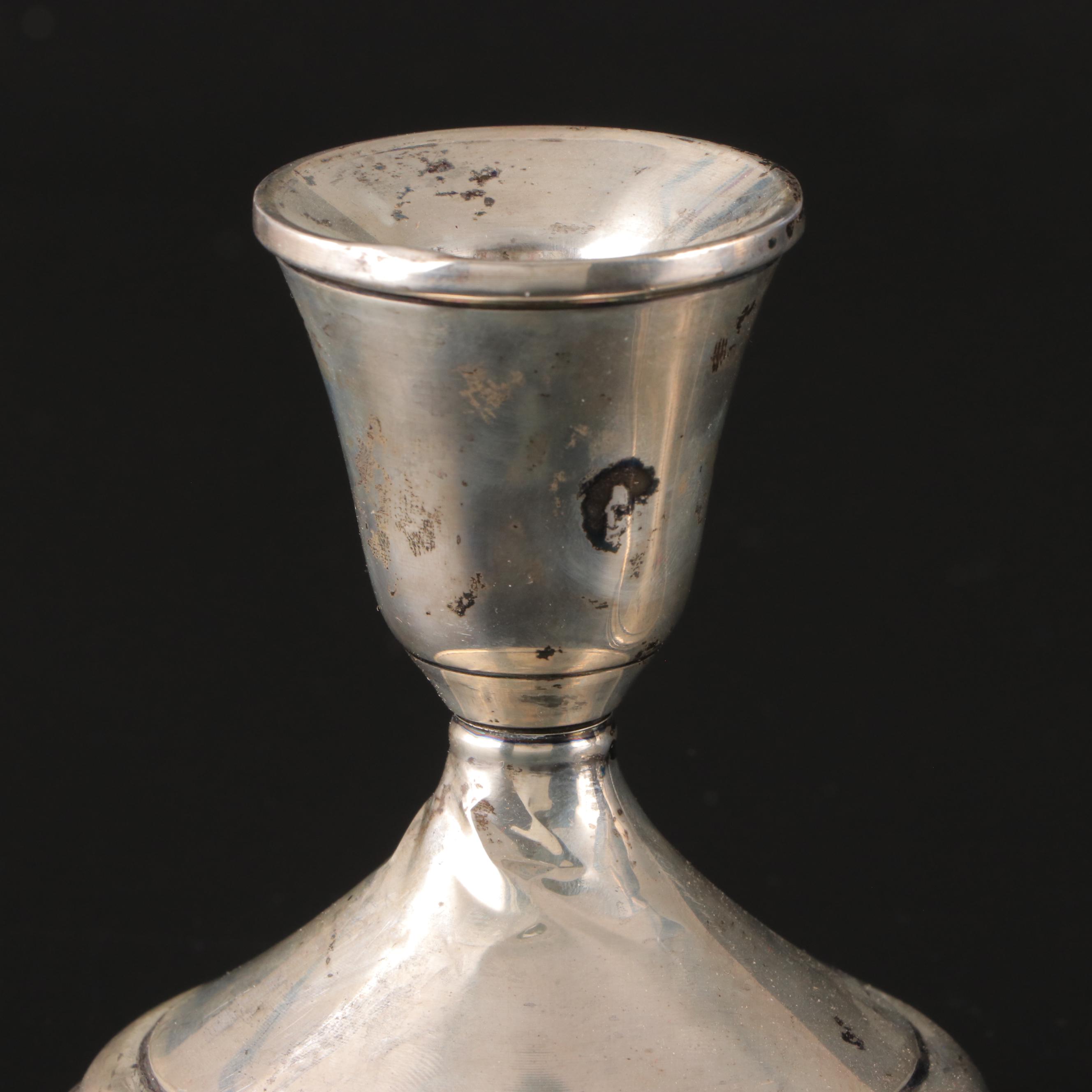 Weighted Sterling Silver Candlestick Pair with Other Victorian Style Vanity