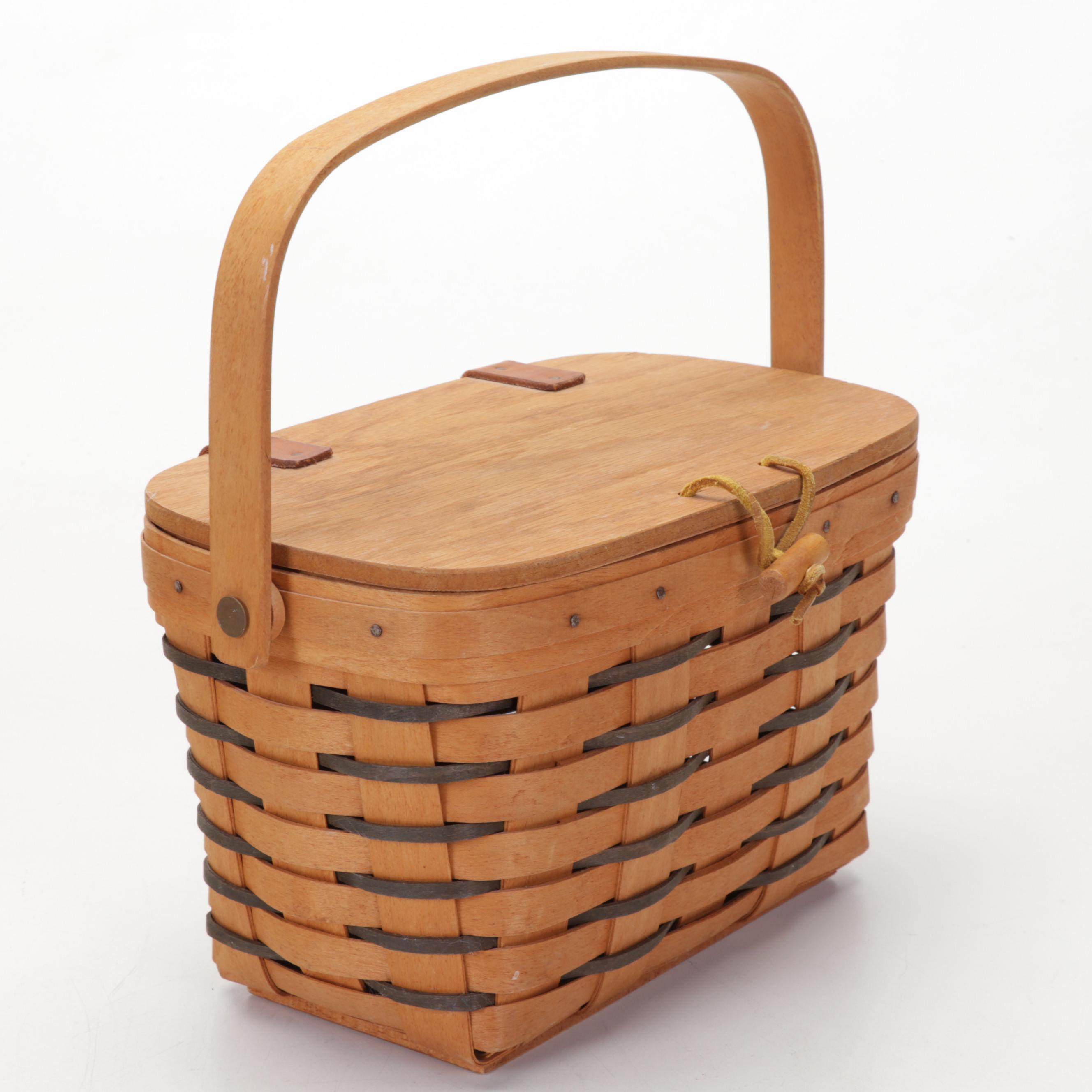 Longaberger Handwoven Wooden Baskets, Late 20th Century