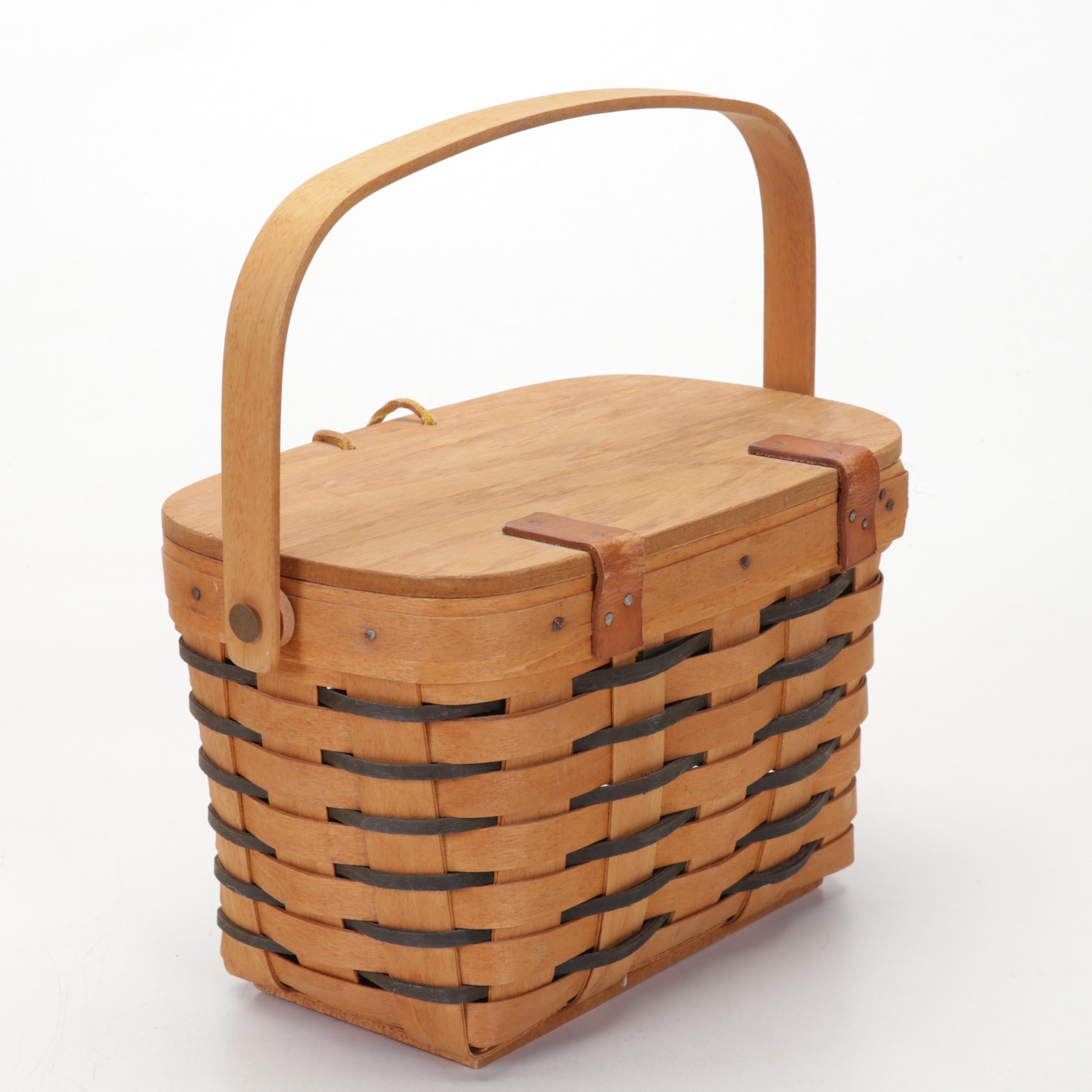 Longaberger Handwoven Wooden Baskets, Late 20th Century