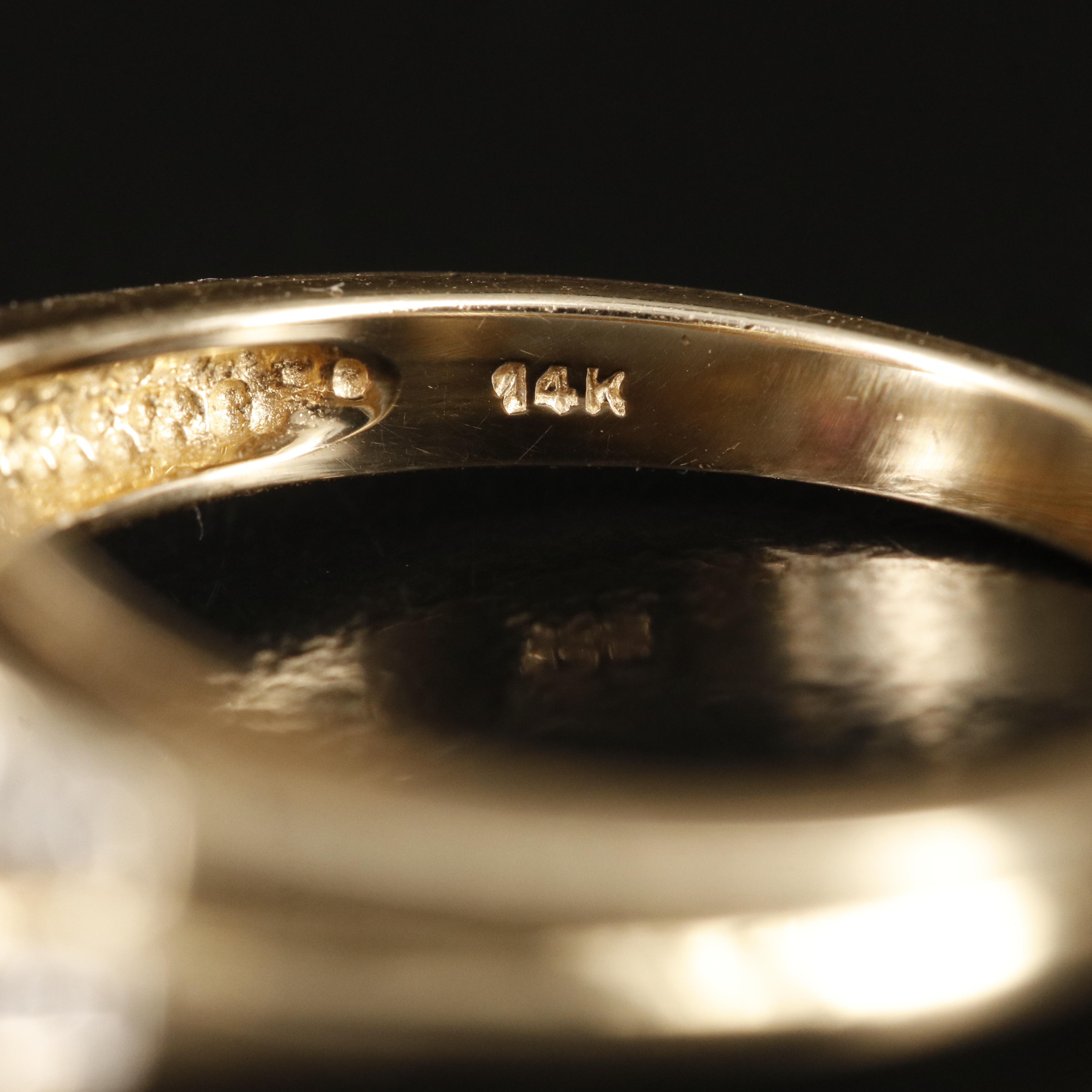 14K Garnet and White Topaz Ring