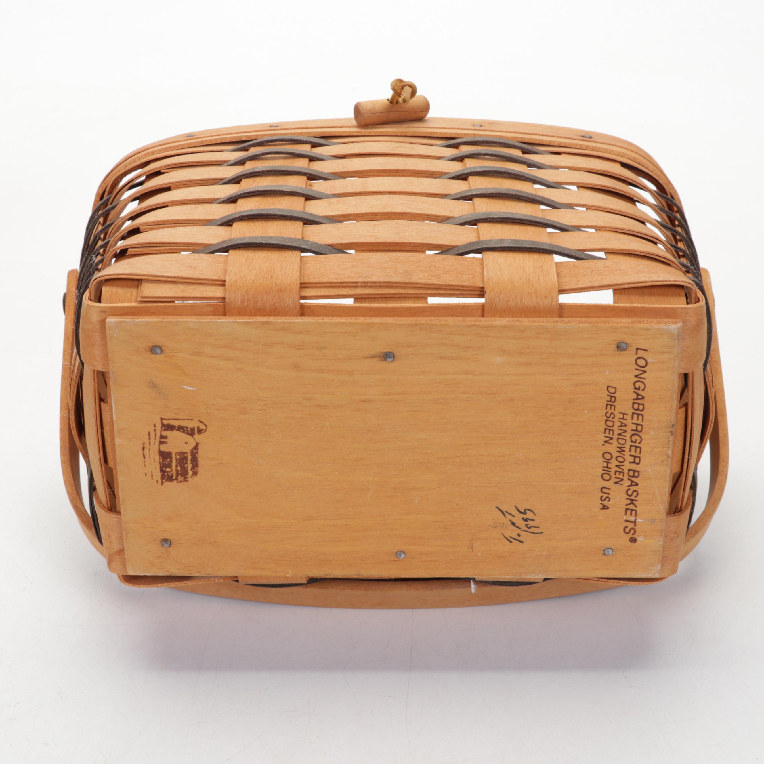 Longaberger Handwoven Wooden Baskets, Late 20th Century