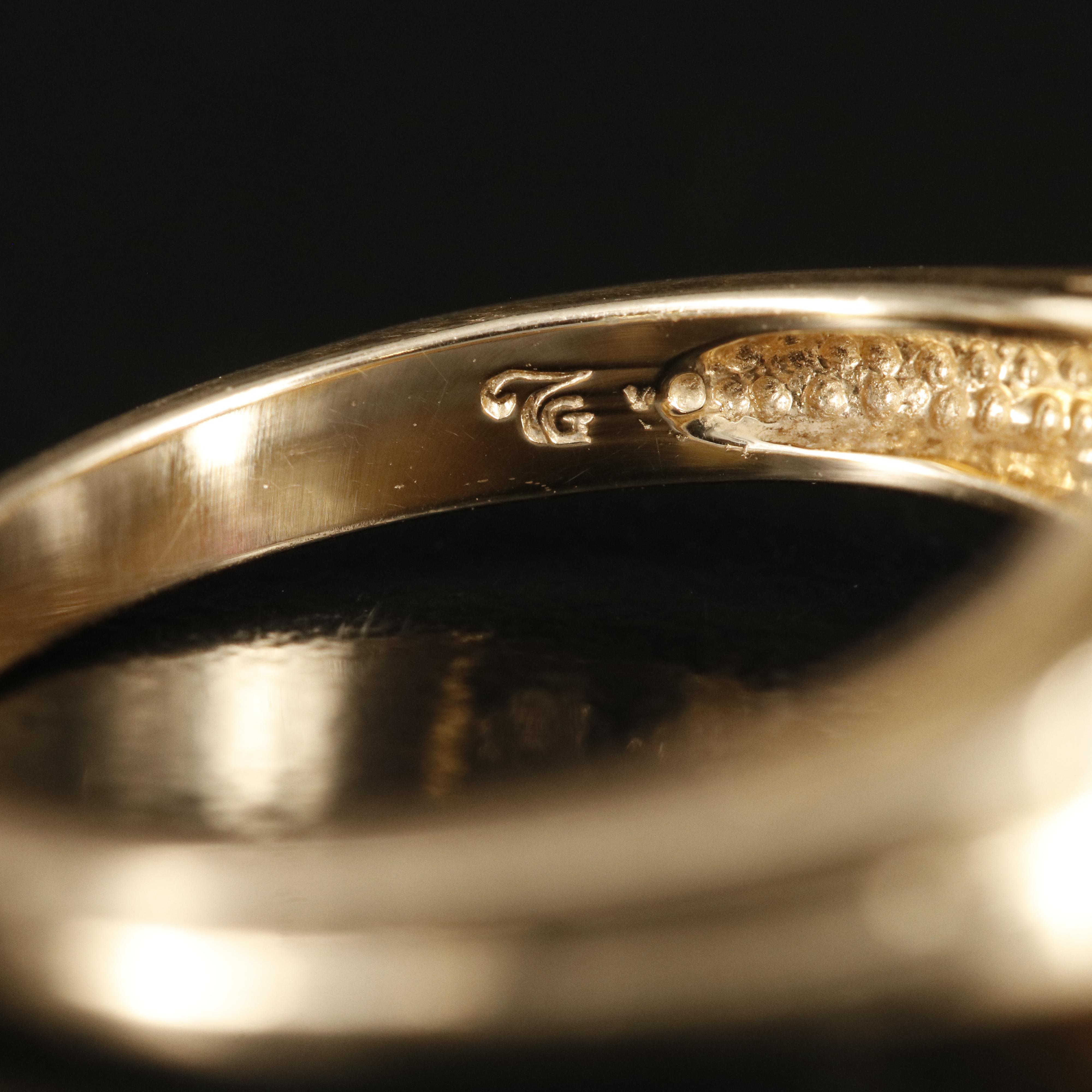 14K Garnet and White Topaz Ring