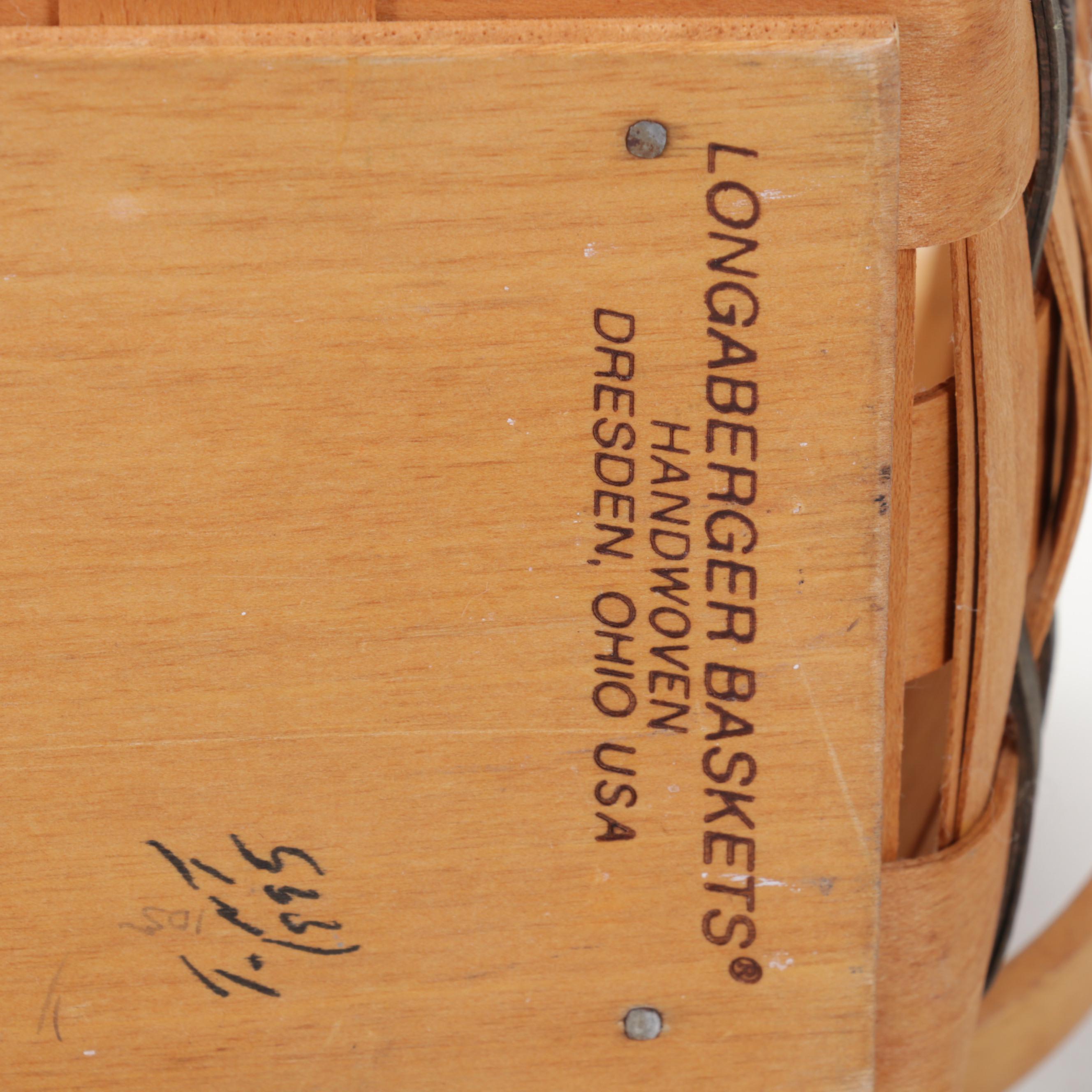 Longaberger Handwoven Wooden Baskets, Late 20th Century