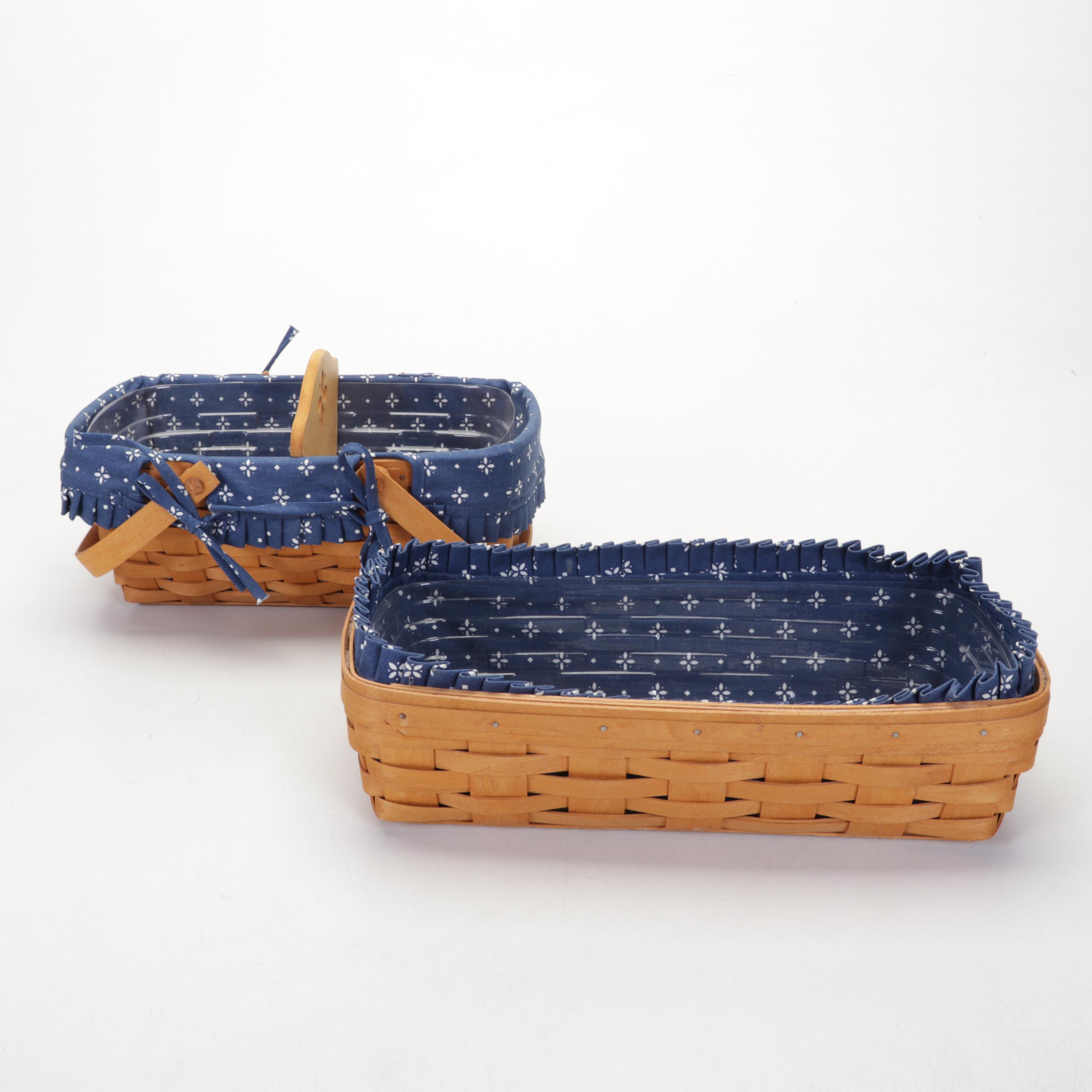 Longaberger Handwoven Wooden Baskets, Late 20th Century