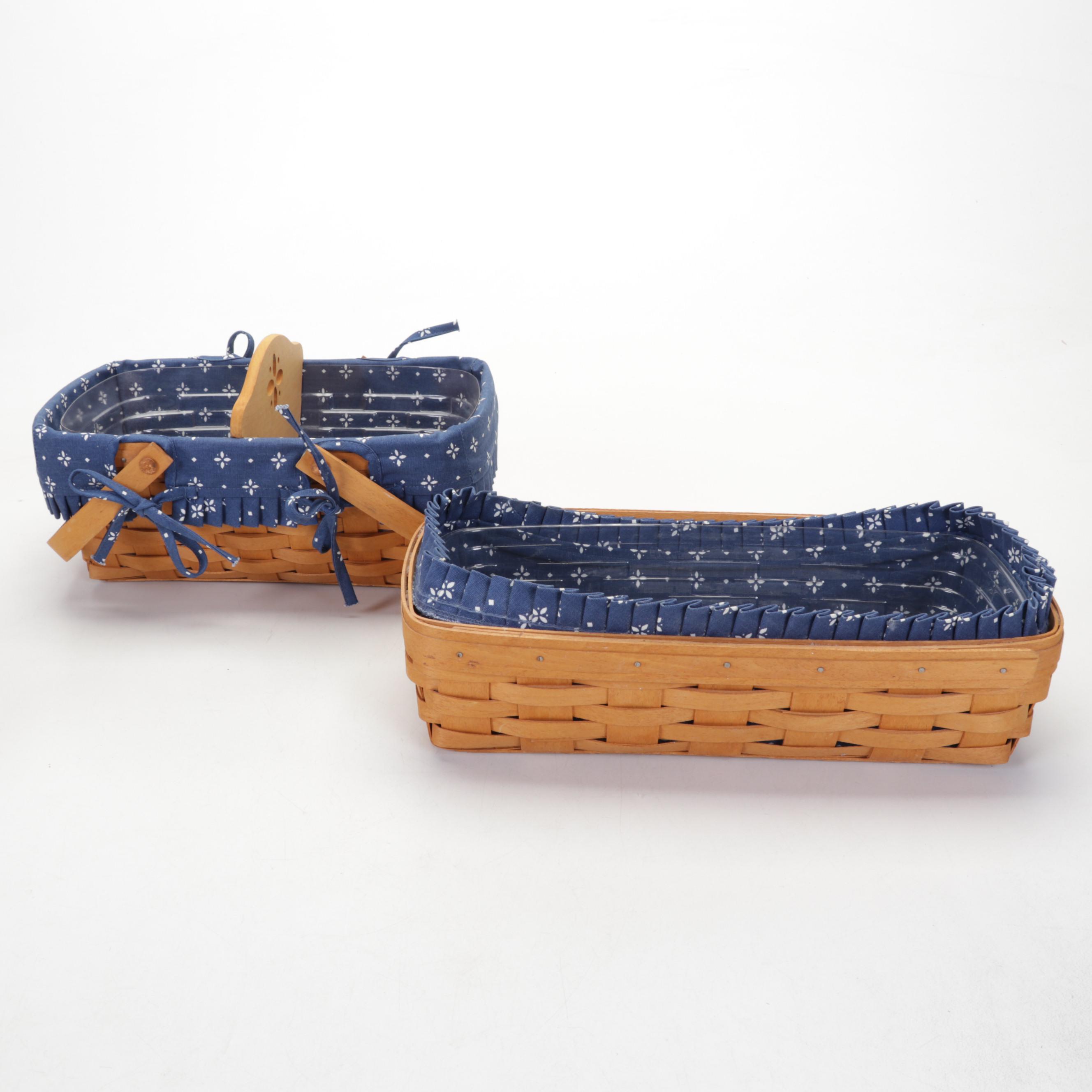 Longaberger Handwoven Wooden Baskets, Late 20th Century