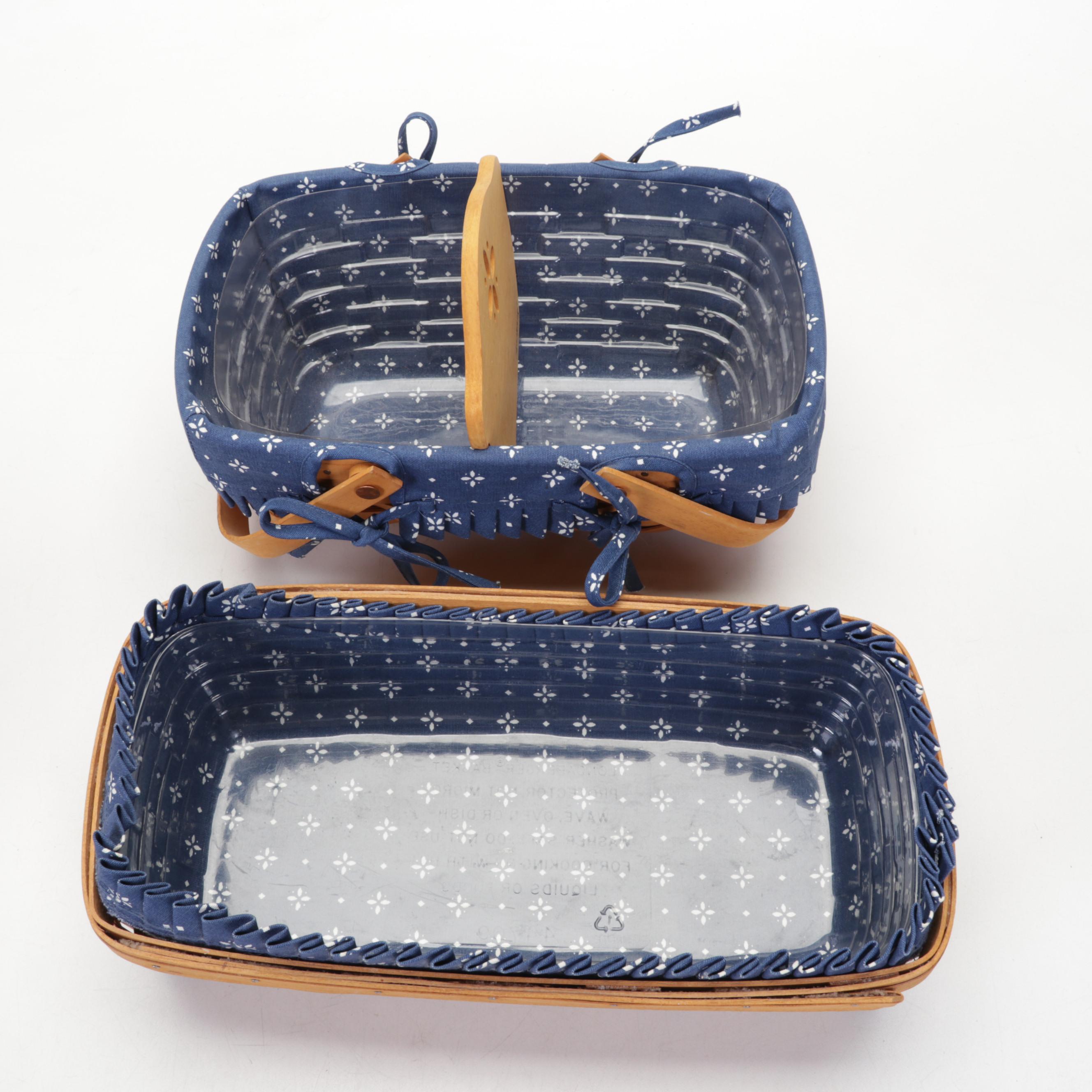 Longaberger Handwoven Wooden Baskets, Late 20th Century