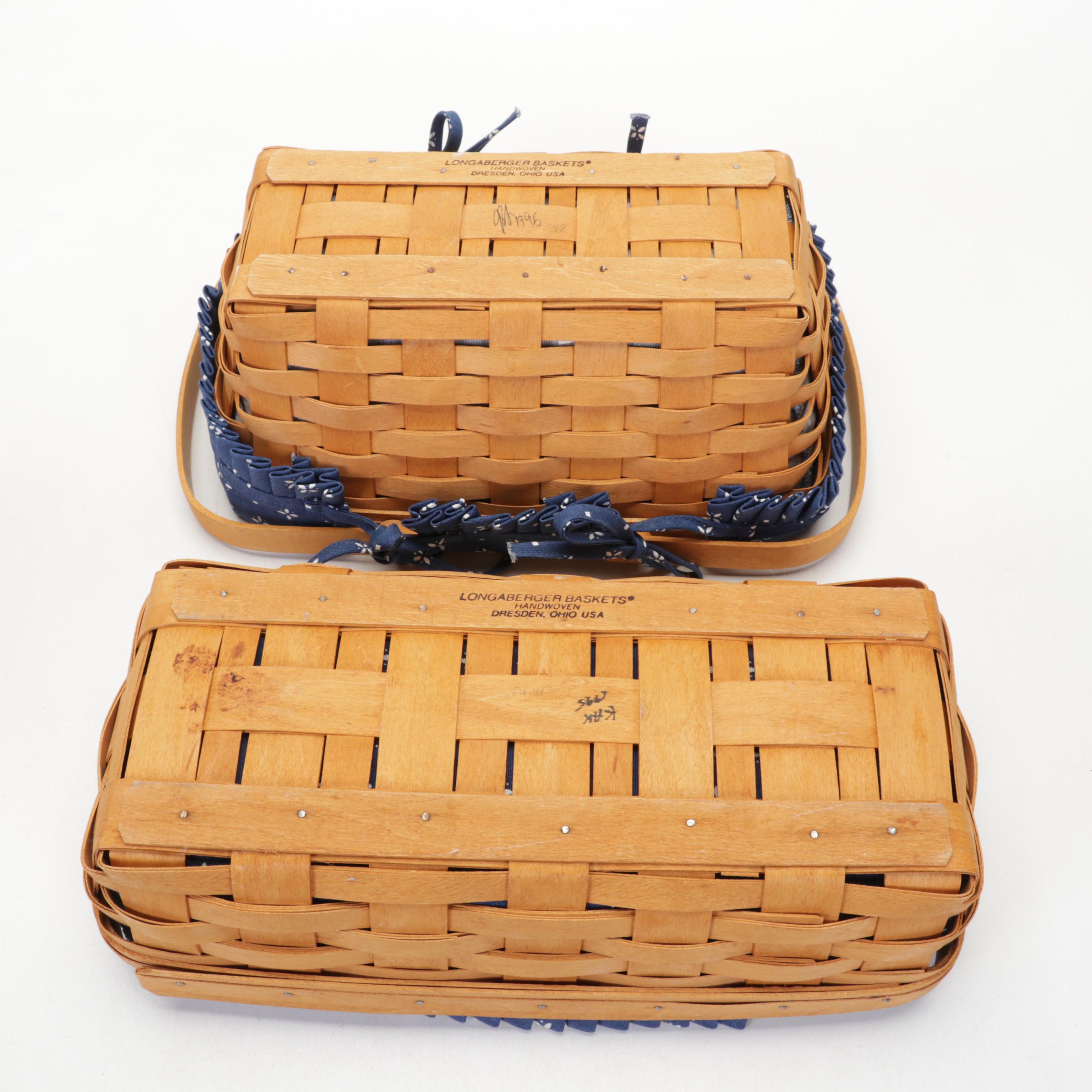 Longaberger Handwoven Wooden Baskets, Late 20th Century